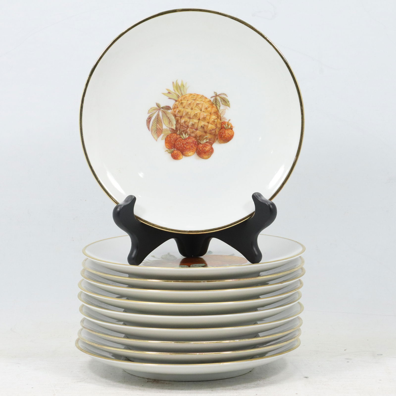 10 Kuba Bavarian German Fruit Porcelain Luncheon Plates (1 of 19)