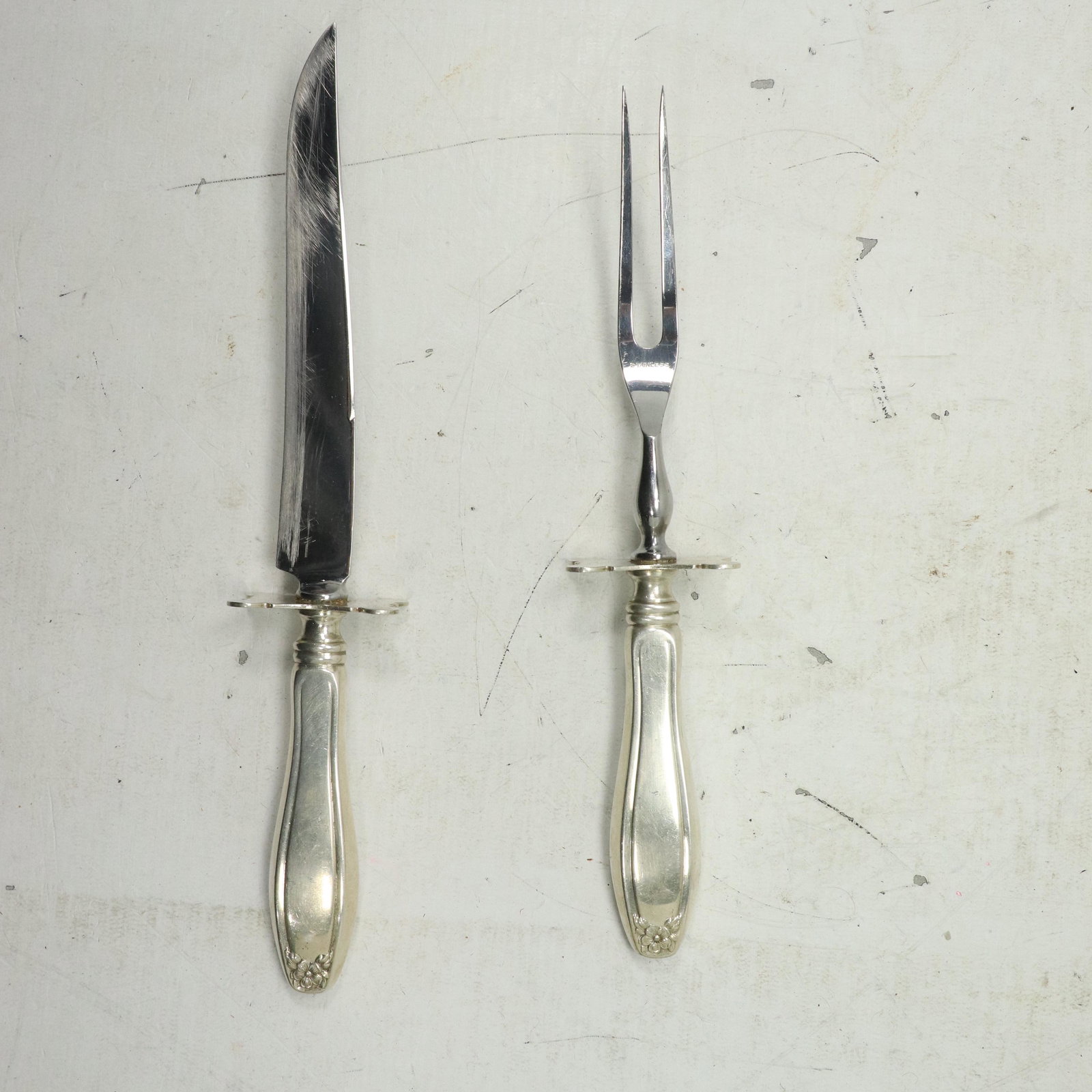 Sterling Silver Handles Carving Set Knife & Fork (1 of 11)