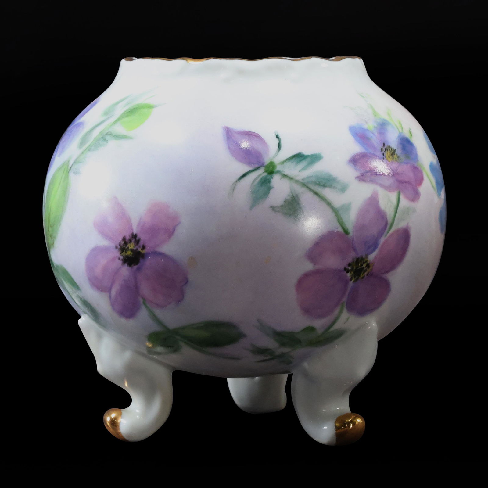 Bareuther Bavaria Germany Porcelain Floral Footed Vase (1 of 9)