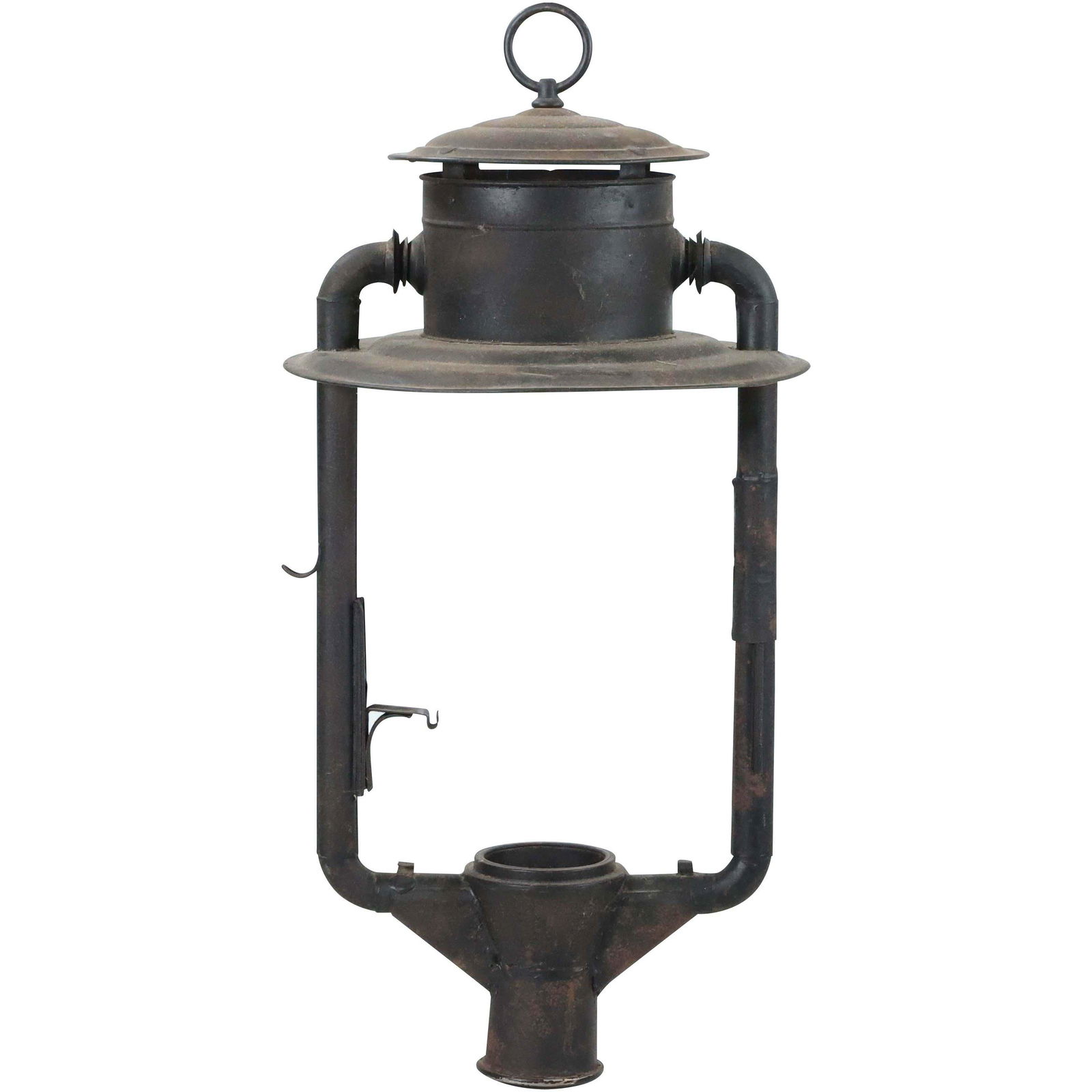 19th C. Outdoor Post Top Tin Lantern Frame [no glass] (1 of 5)