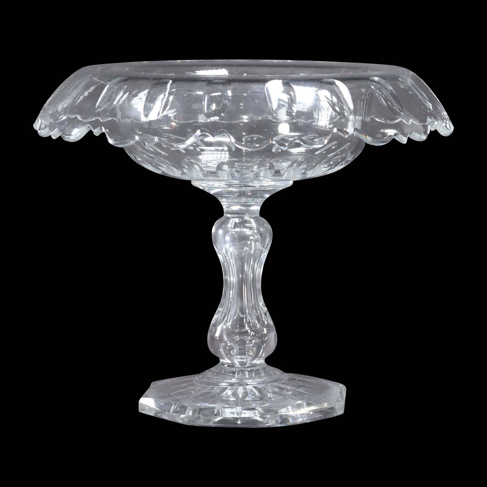 Antique Flint Glass Pedestal Base Compote (1 of 6)