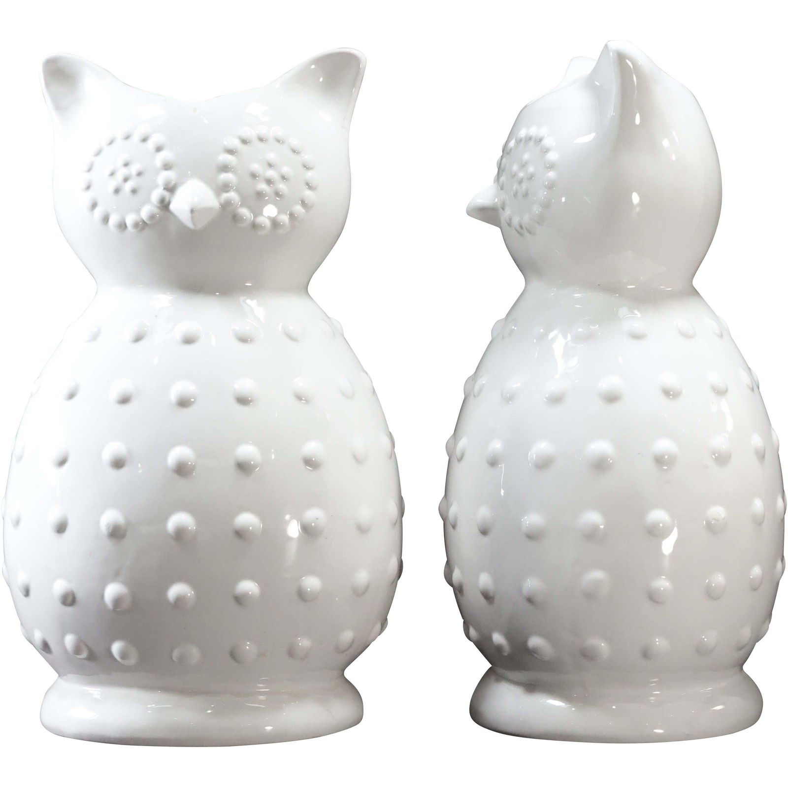 [2] White Ceramic Hobnail OWL Figure Statues (1 of 6)