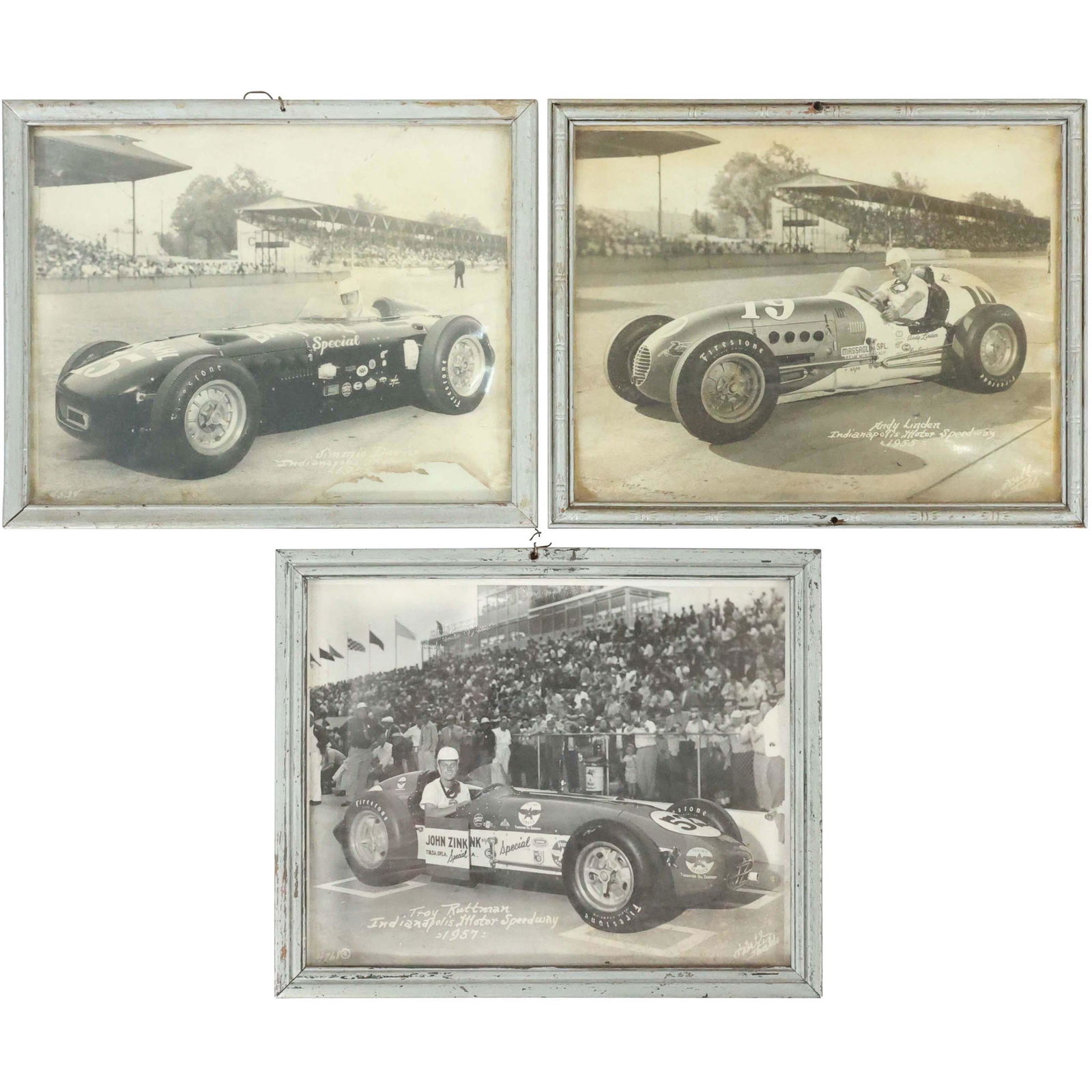 [3] Assorted STOCK CAR Photographs 1955-1957, Framed (1 of 14)