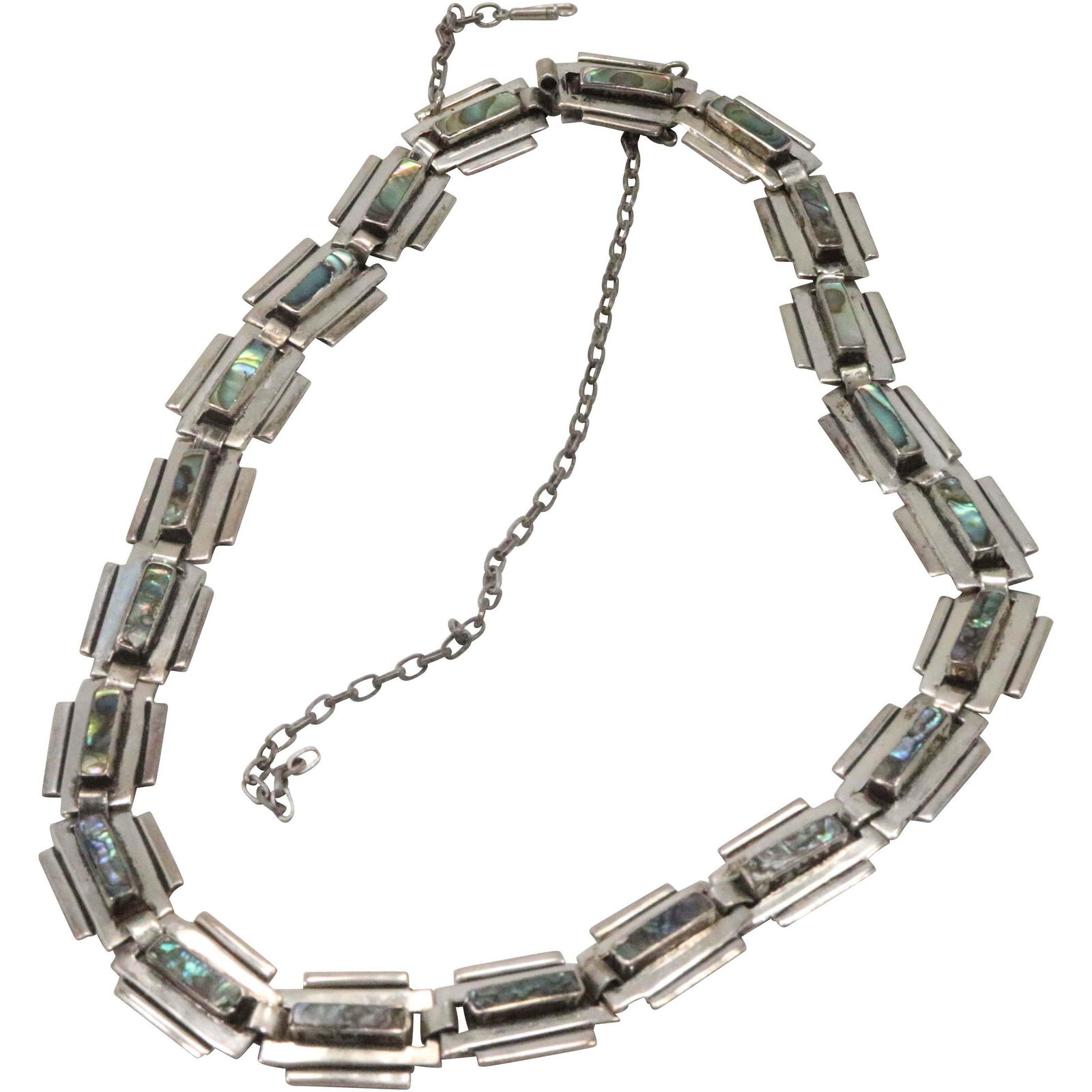 .925 Sterling Silver Taxco Mexico Abalone Necklace (1 of 7)