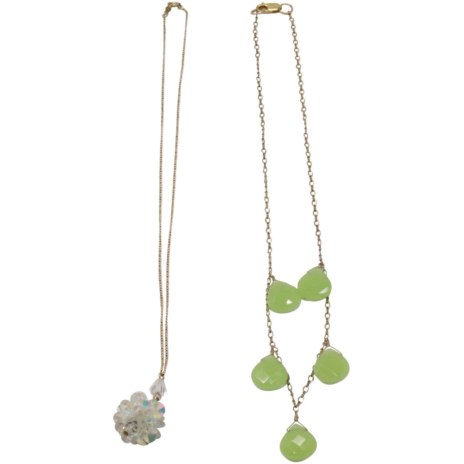 14K Gold Filled Green Quartz Necklace & 12K GF Werbach (1 of 8)