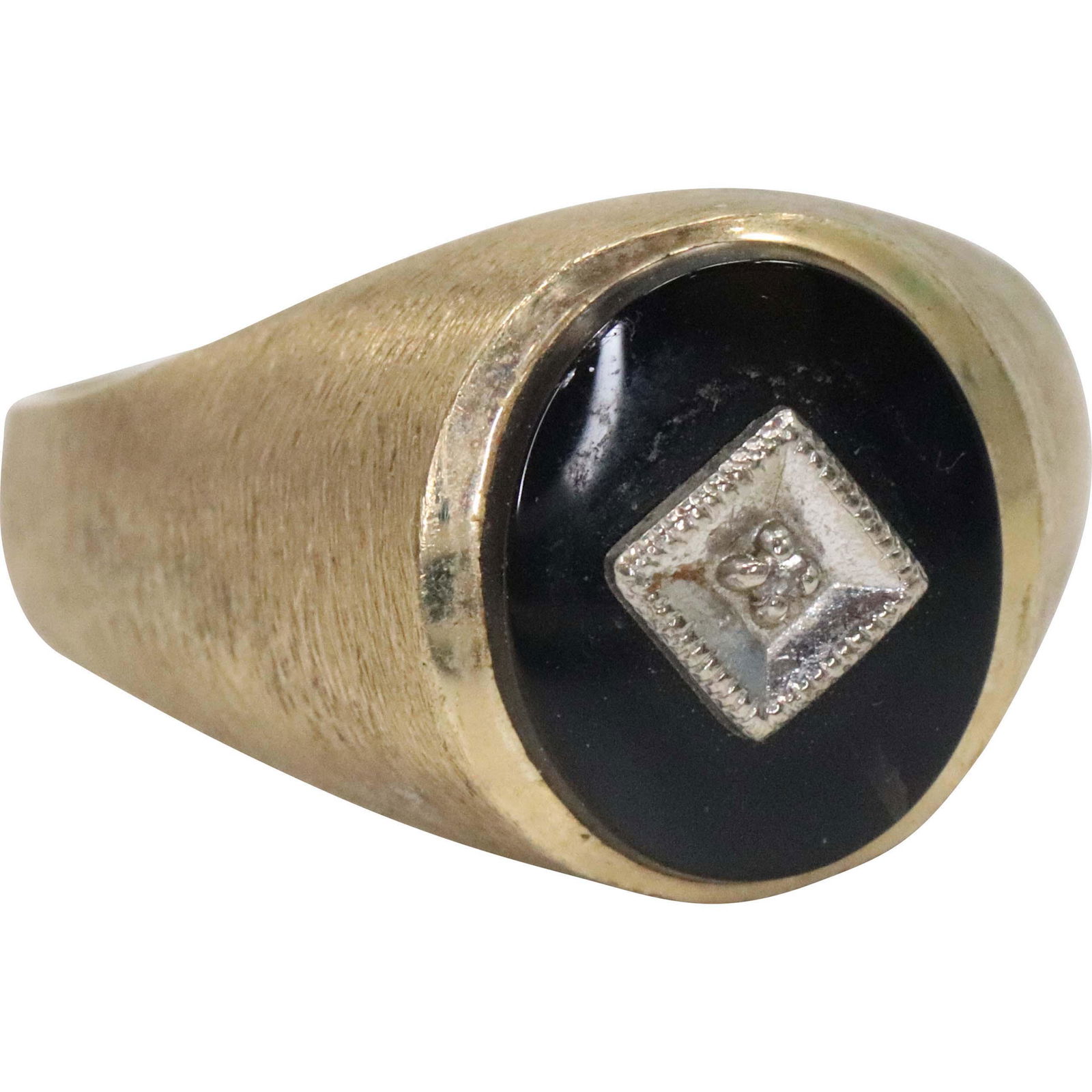 14K Gold Black Onyx and Diamond Men's Ring (1 of 4)