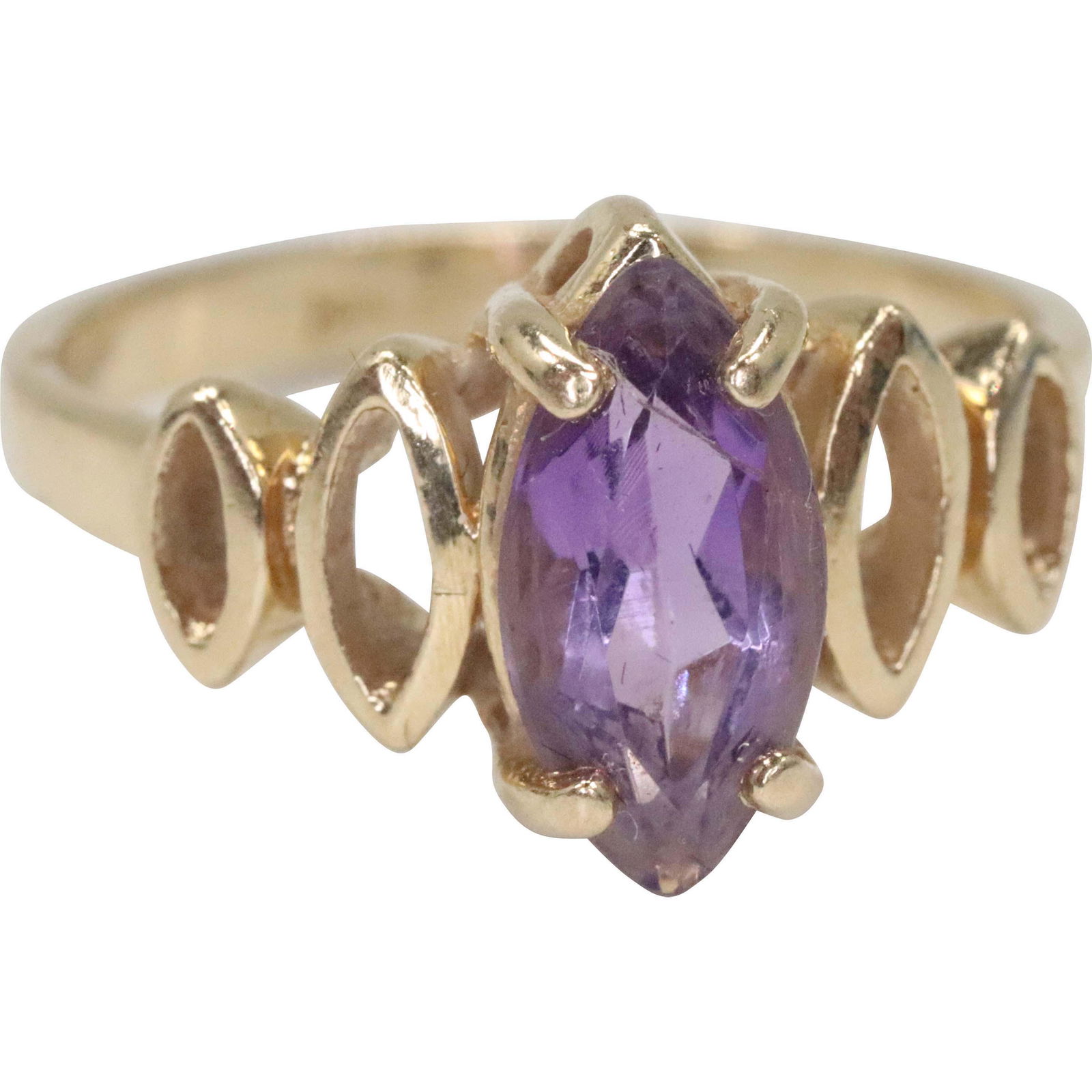 14K Gold ESEMCO Purple Amethyst Ring Size 6.5 (1 of 5)