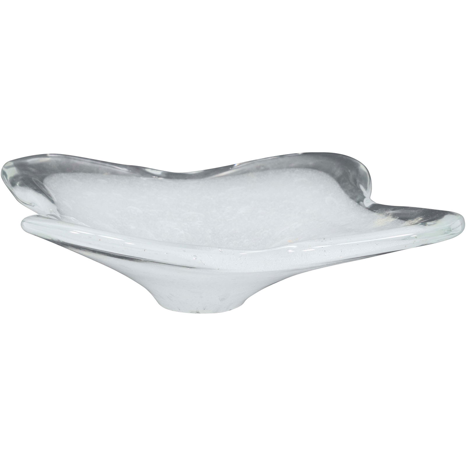 BALBOA Venetian Art Glass Large White Organic Platter (1 of 6)