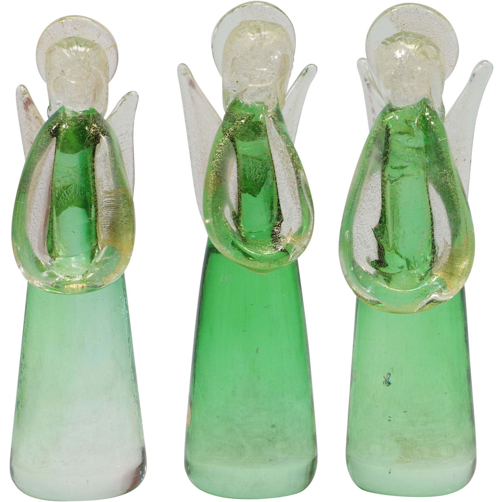 [3] Murano Italian Art Glass Green Angel Figure Statues (1 of 7)