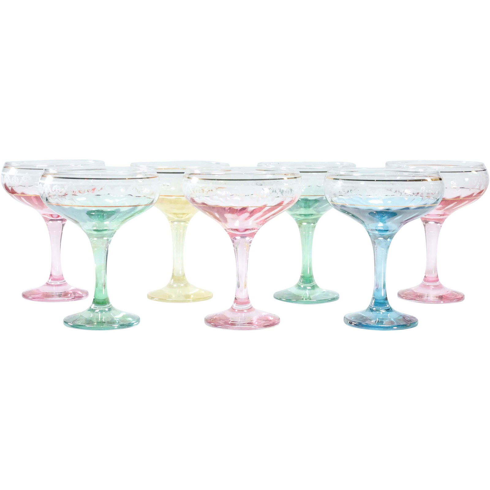 [7] Colored Glass Cocktail Stemware (1 of 6)