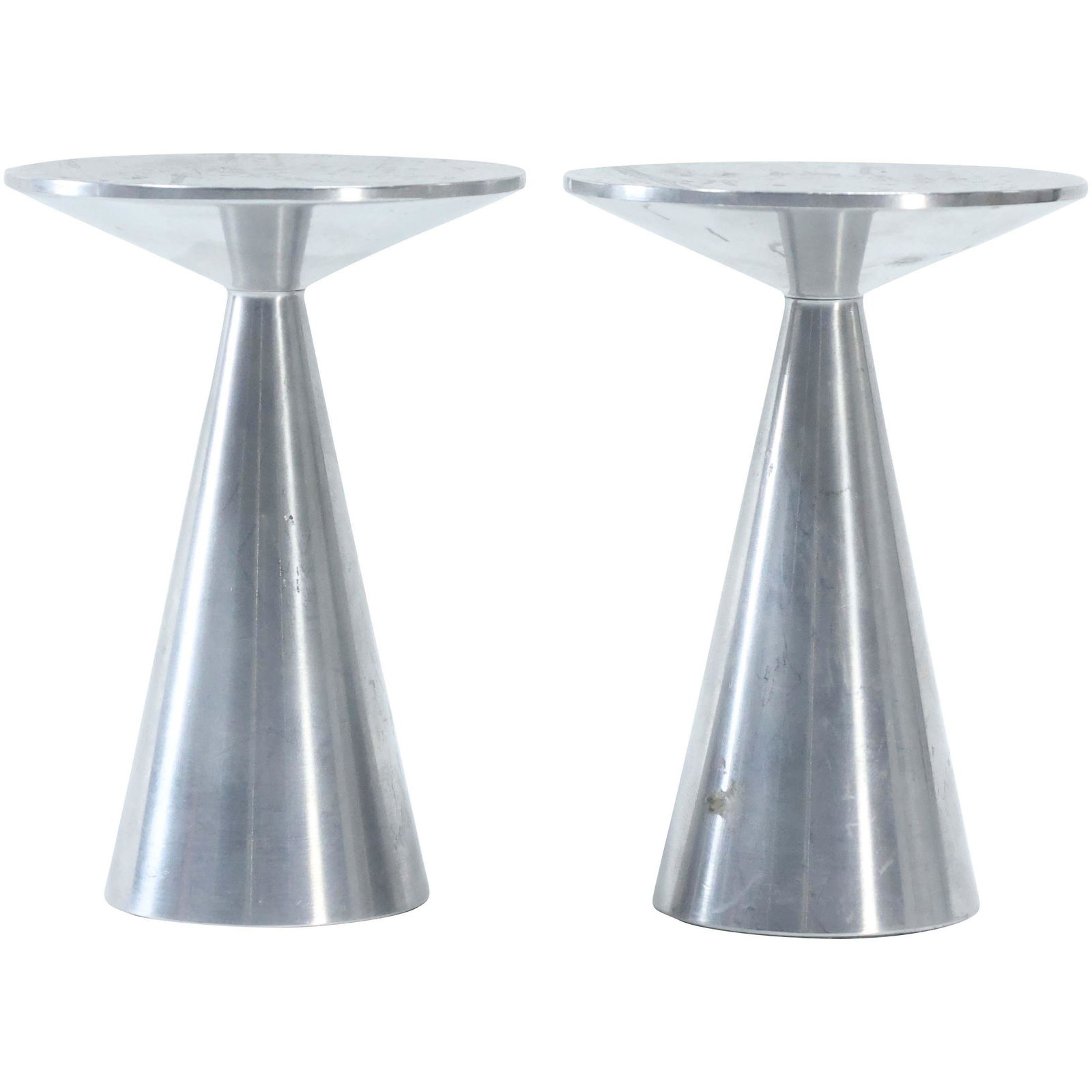 [2] Danish Design Polished Aluminum Candle Holders (1 of 4)