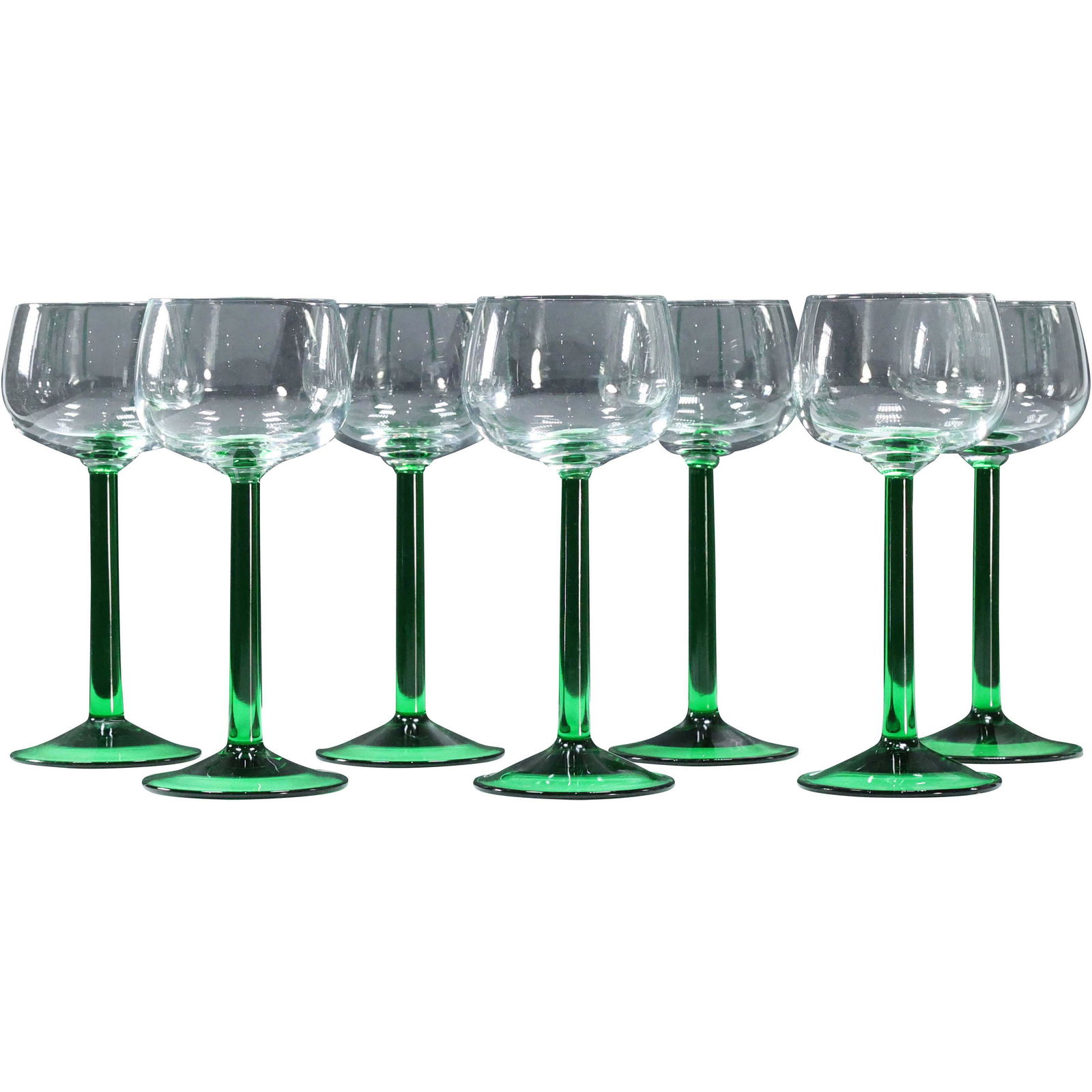 [7] Green Stem Glass Cocktail Stemware