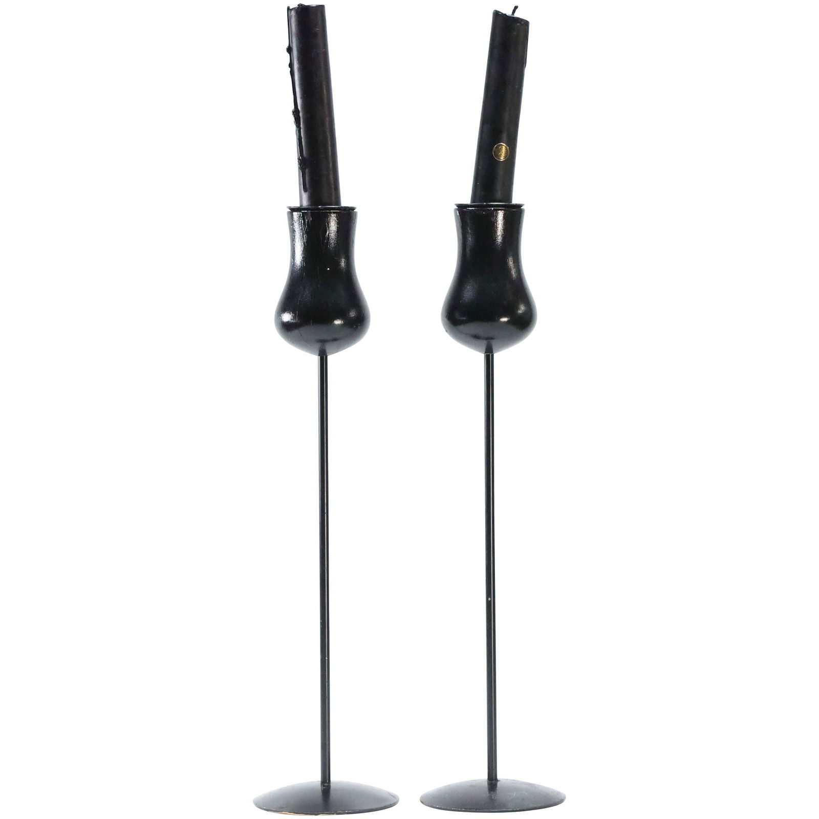 [2] LAURIDS LONBORG Denmark Black Metal Candlesticks (1 of 6)