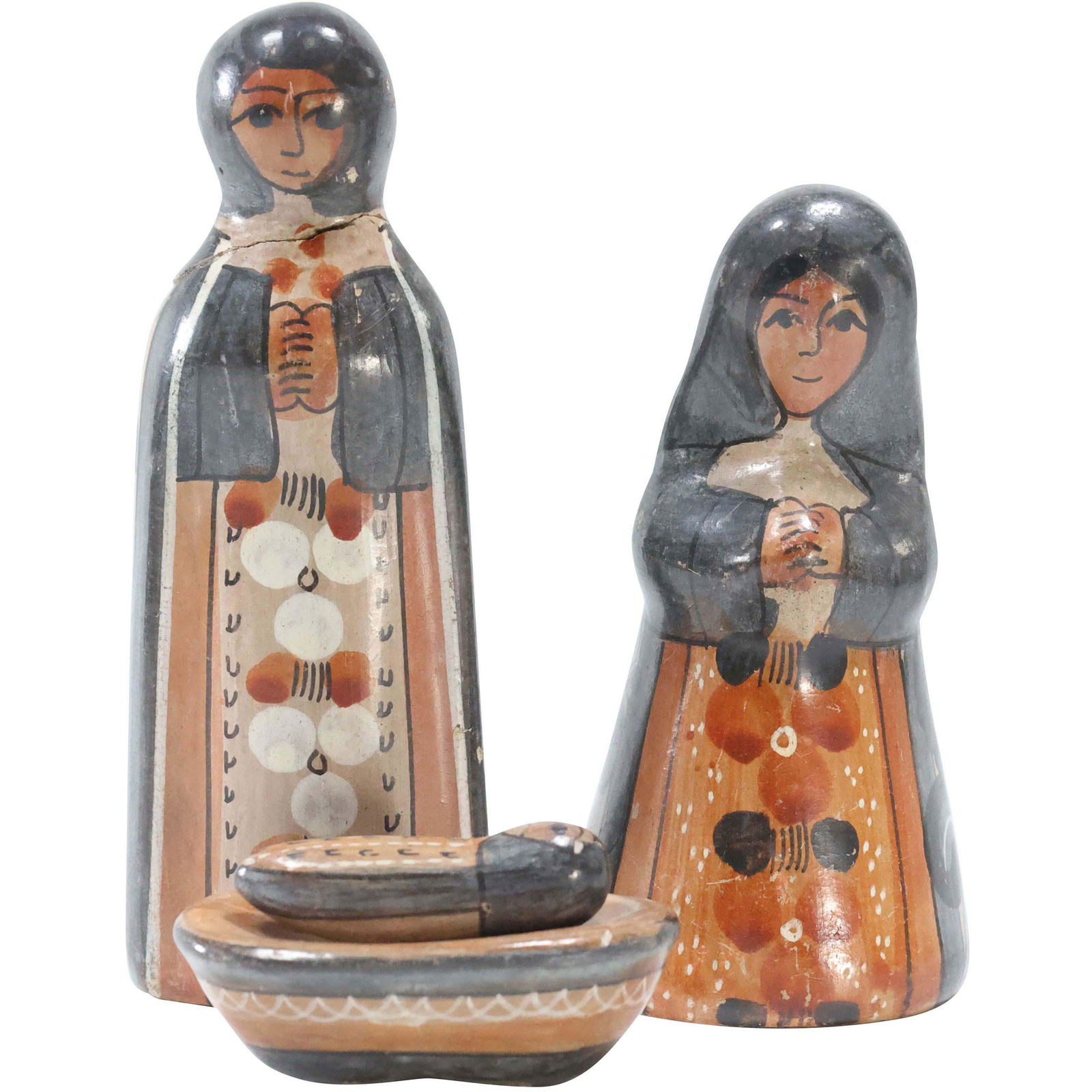 [3] Assorted Latin American Hand Paint Ceramic Figures (1 of 7)