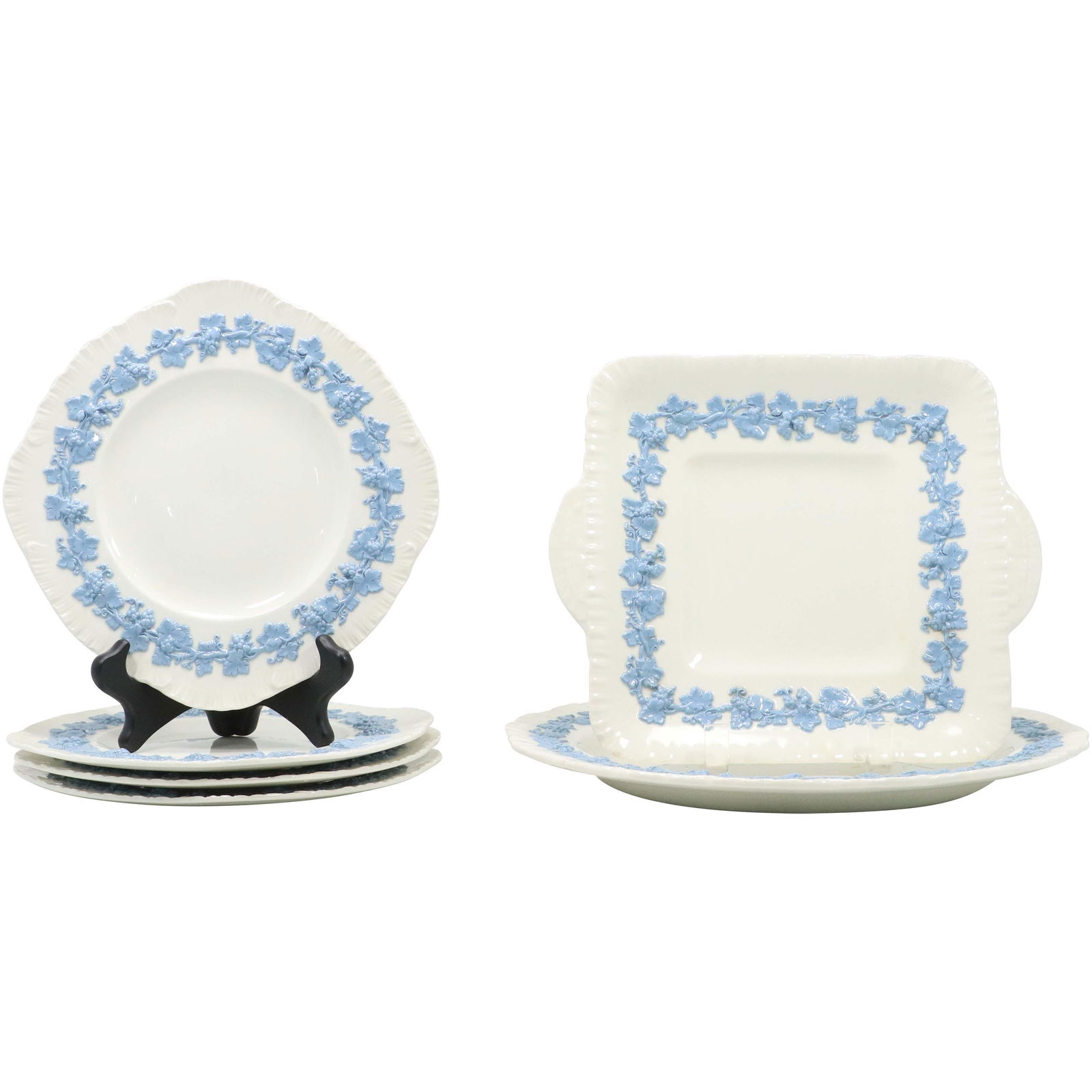 [6] Wedgwood Embossed Queen's Ware Plates (1 of 8)
