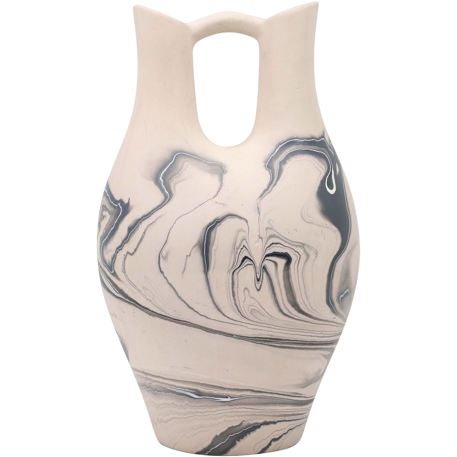 Nemadji Pottery Vase Marked on Base, Marbleized Pattern (1 of 7)