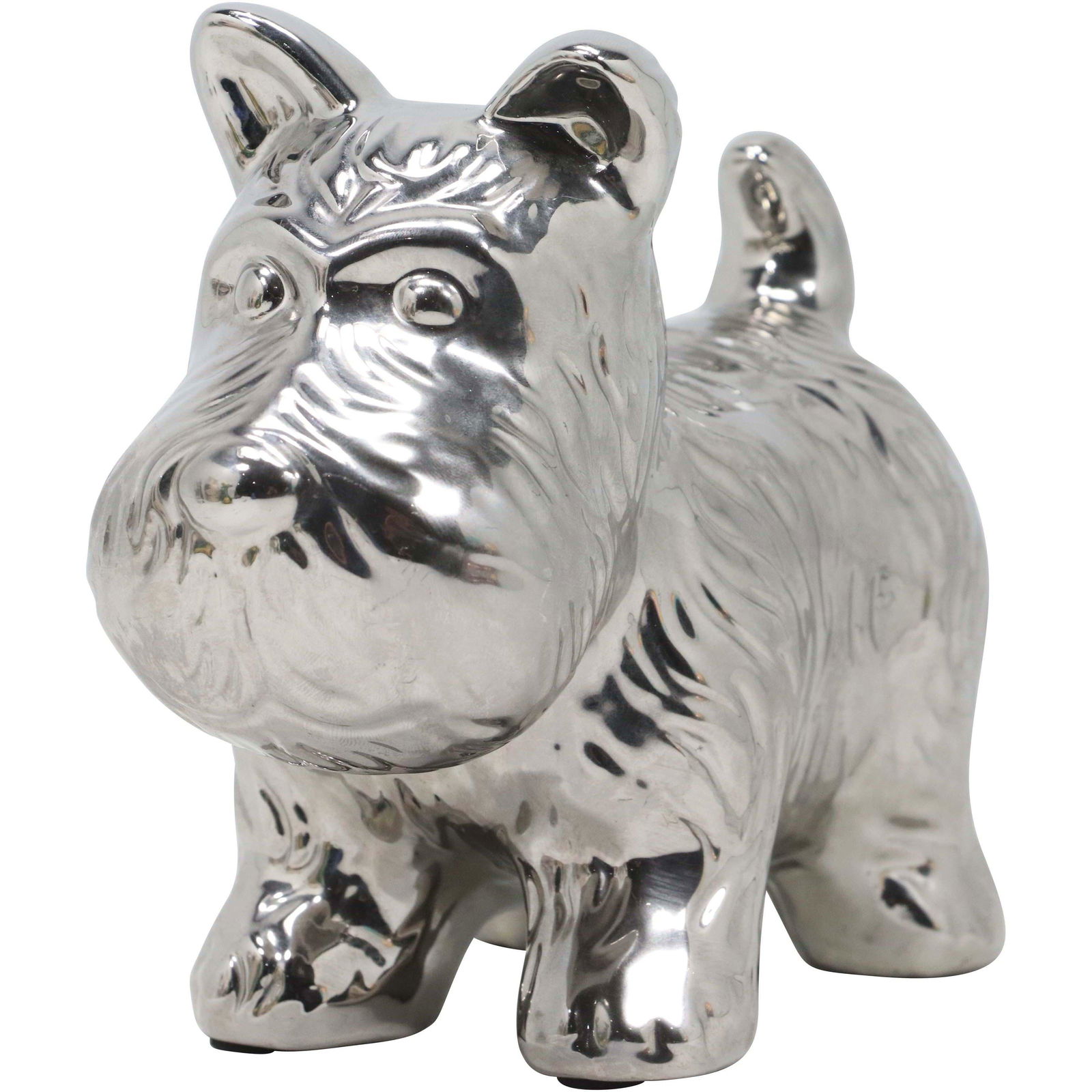 Modernism Chromed Ceramic Scotty Dog Figure Statue (1 of 5)