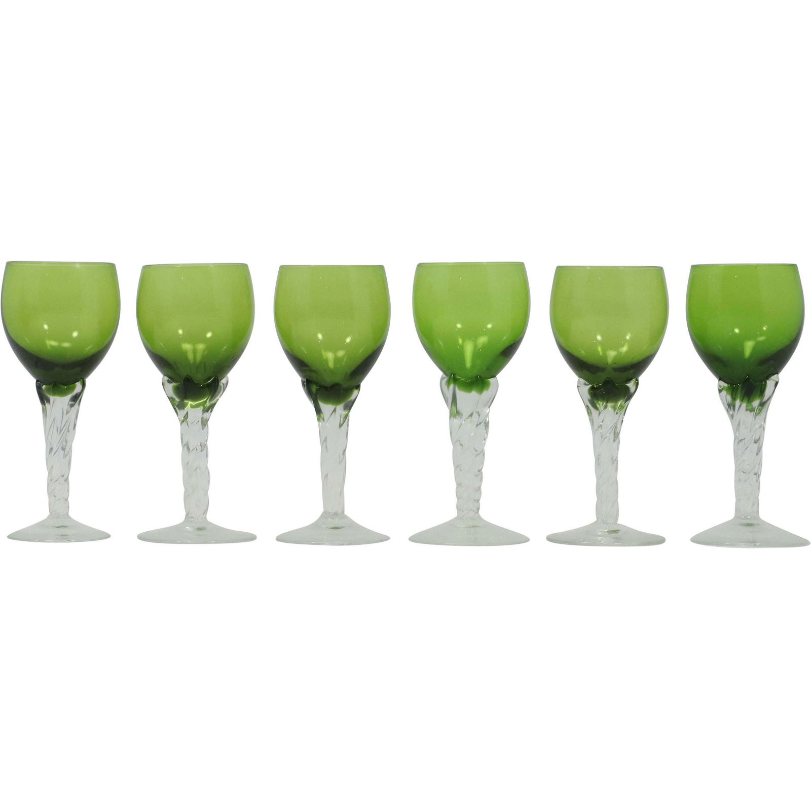 [6] Green Glass Top Cocktail Tasting Stemware (1 of 6)