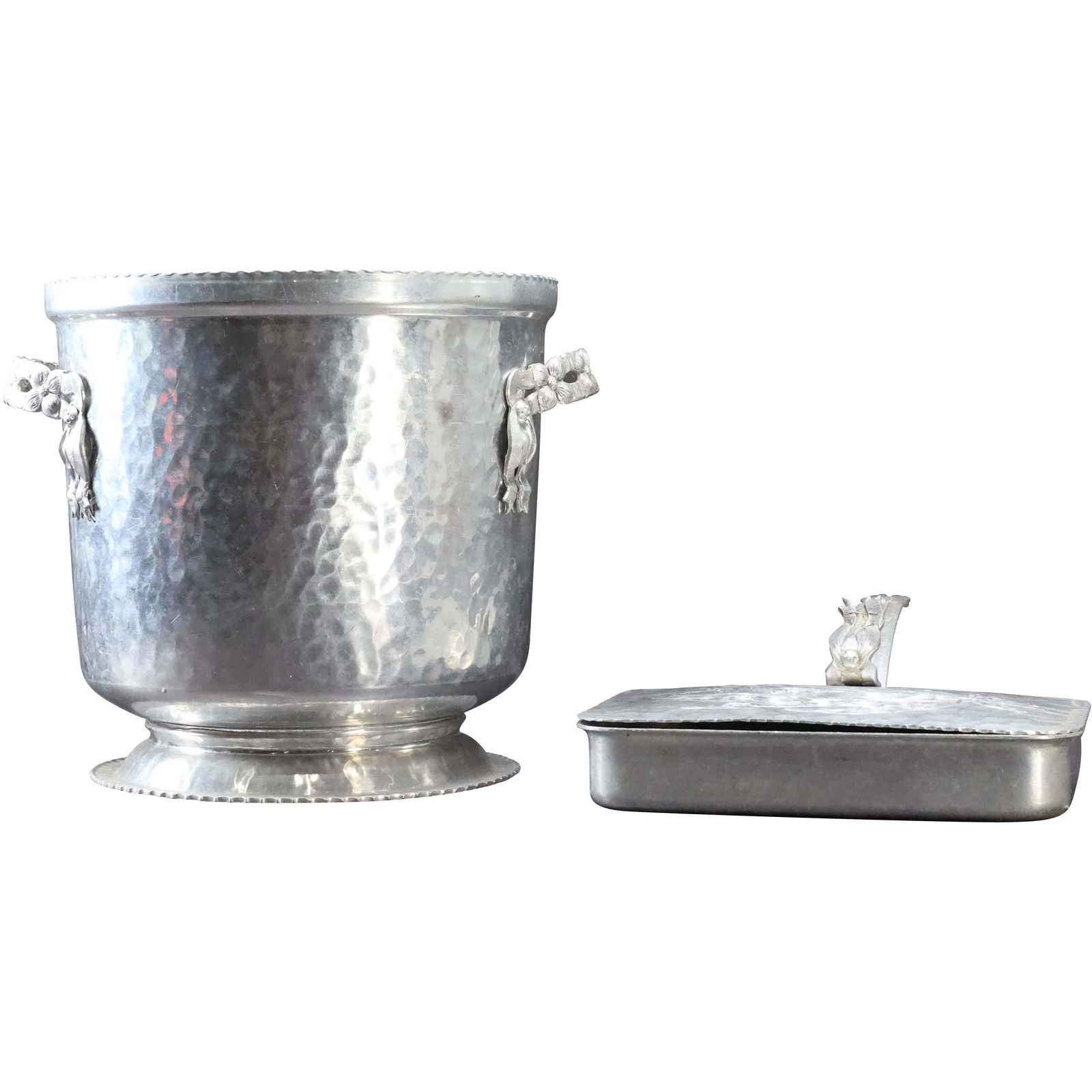 Mid-Century Hand Hammered Aluminum Ice Bucket, Crummer (1 of 10)