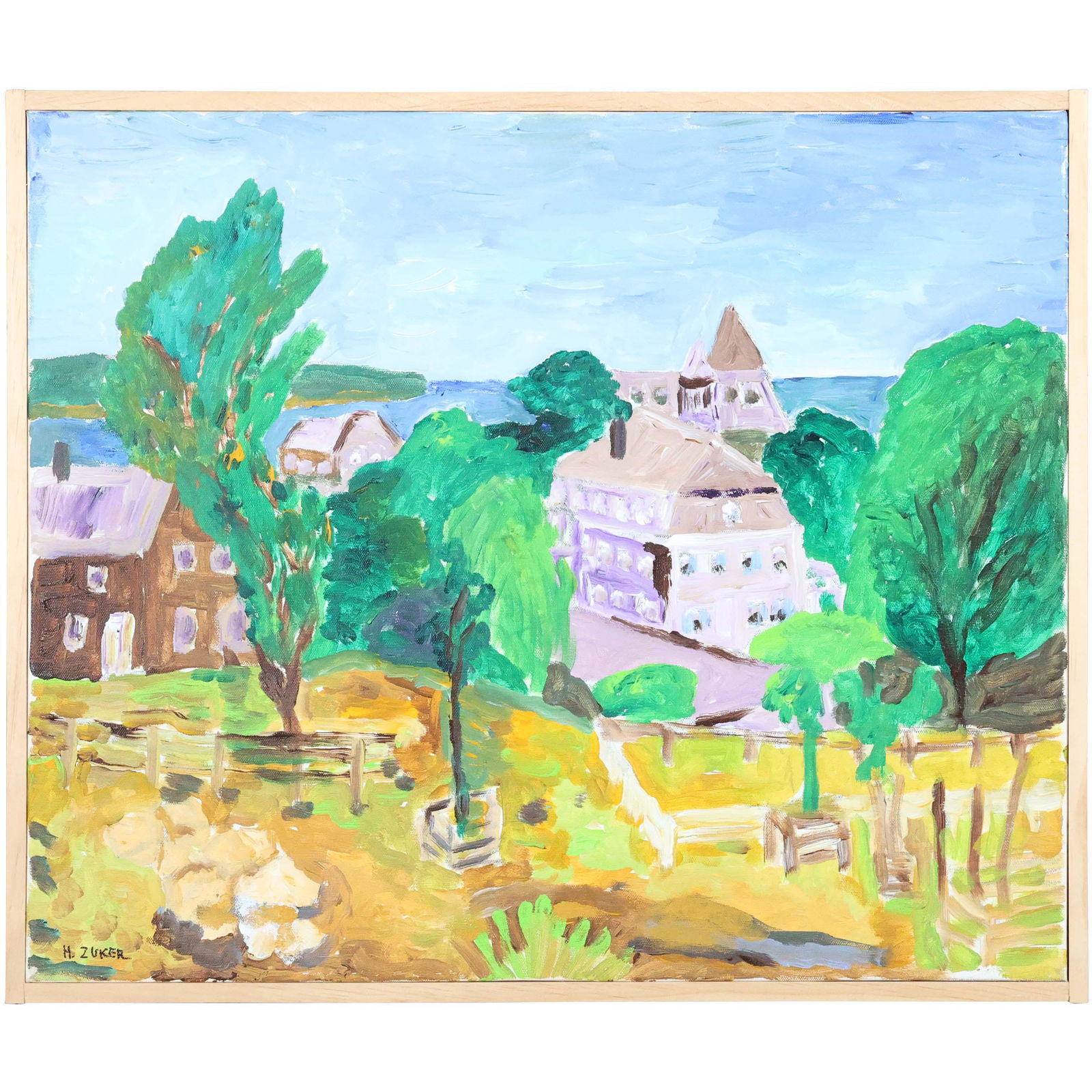 Herman Zuker, b. 1959, Acrylic Painting "Block Island" (1 of 9)