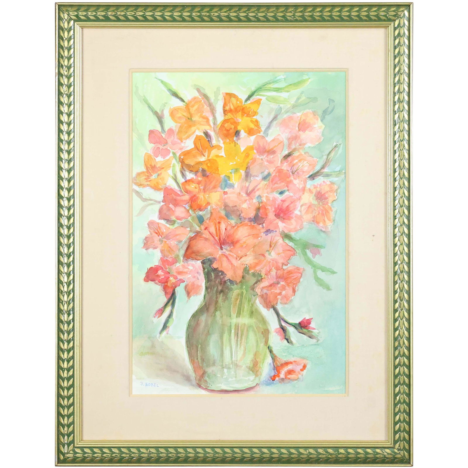 Jehudith Sobel, Watercolor,  "Bouquet of Gladiolus" (1 of 9)