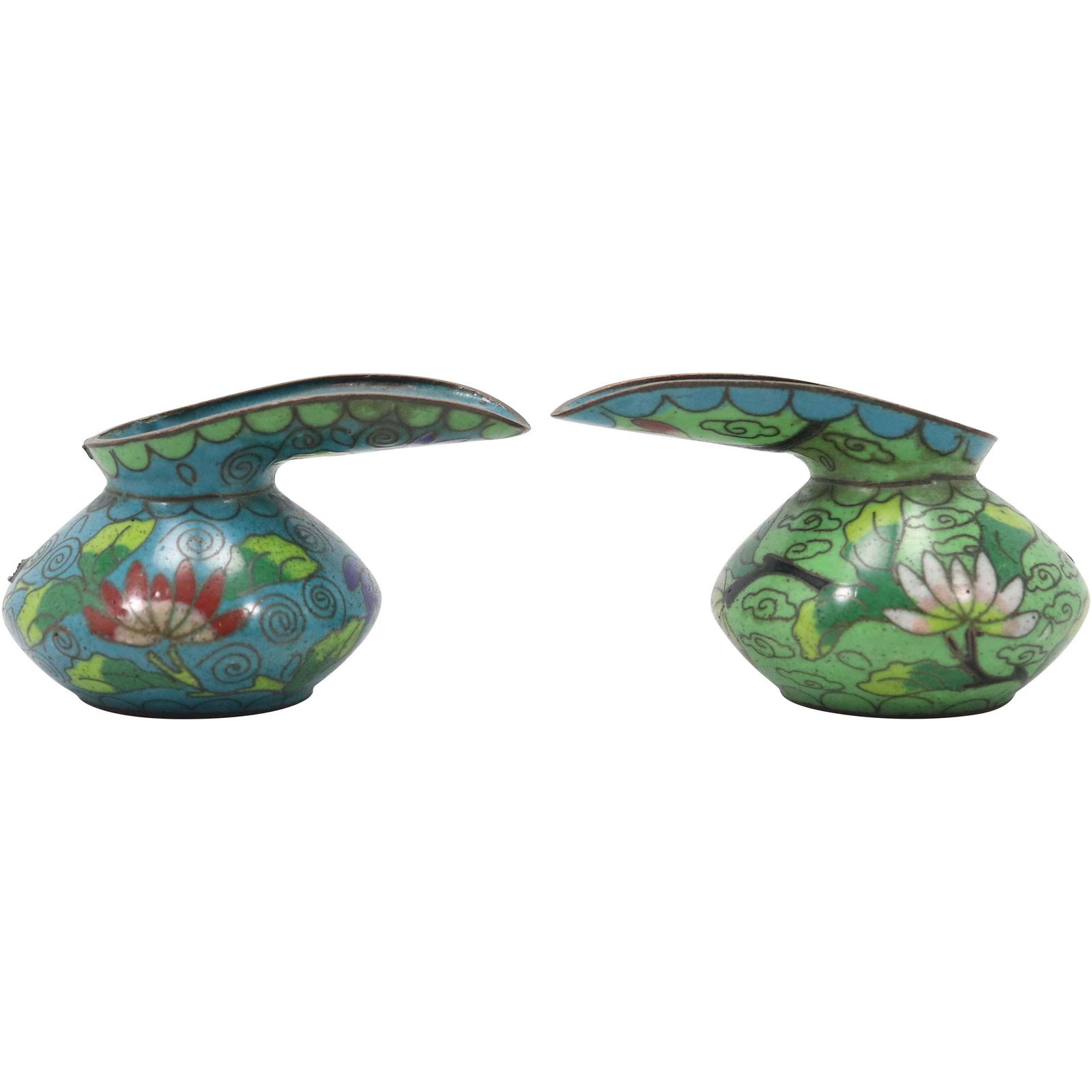 [2] Unique Chinese Cloisonne Long Spout Pitchers (1 of 7)