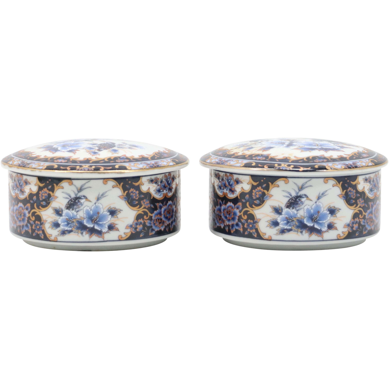 [2] Fine Porcelain Covered Boxes with Hummingbirds (1 of 14)