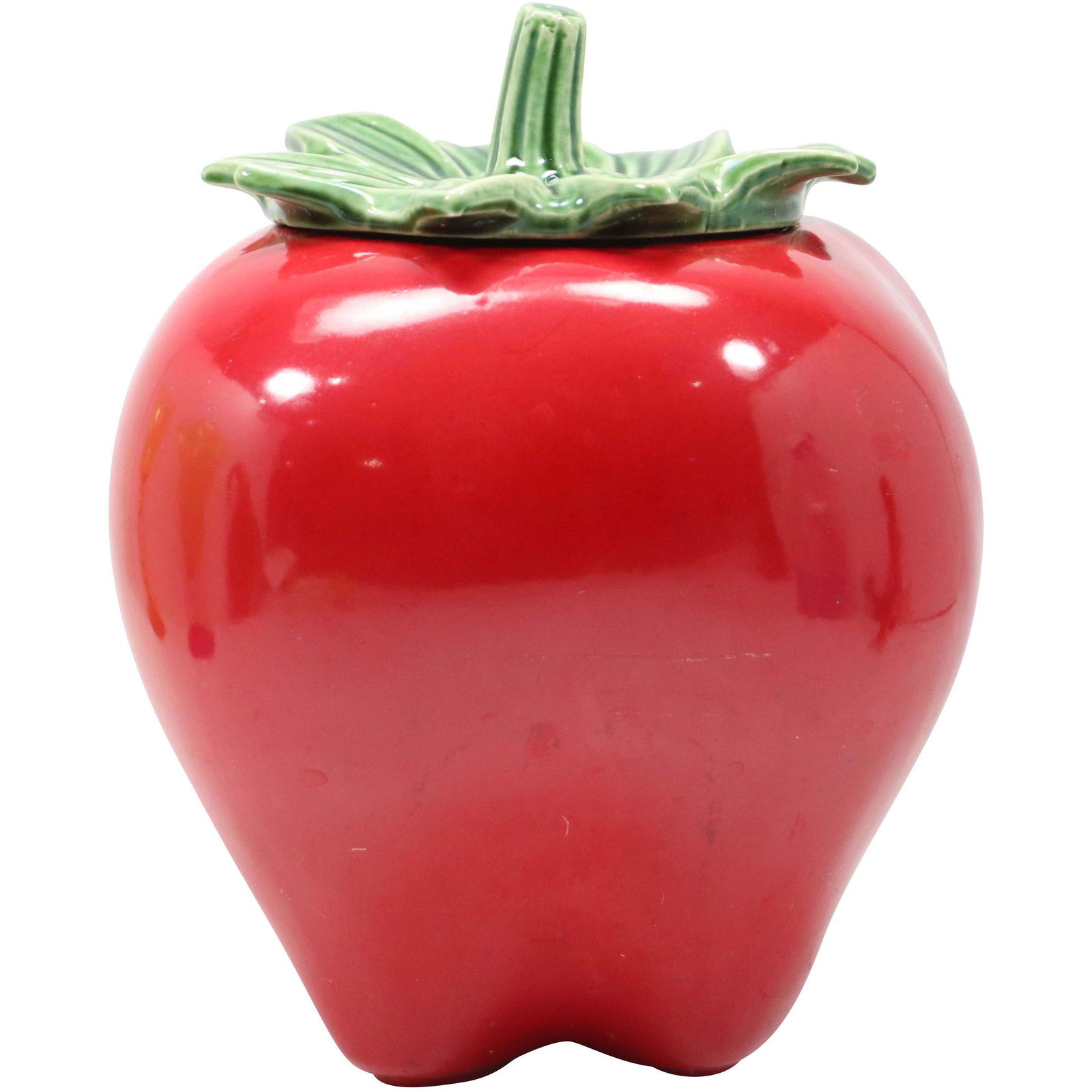 Big Red Tomato Ceramic Cookie Bisquit Jar - Vintage (1 of 7)