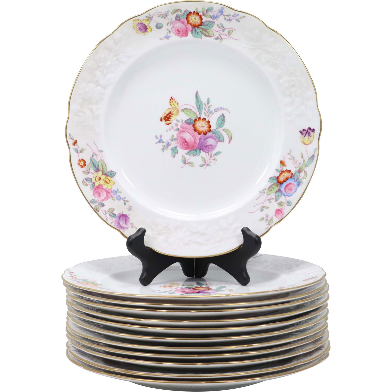 12 SPODE COPELAND England "Christine" Dinner Plates (1 of 9)