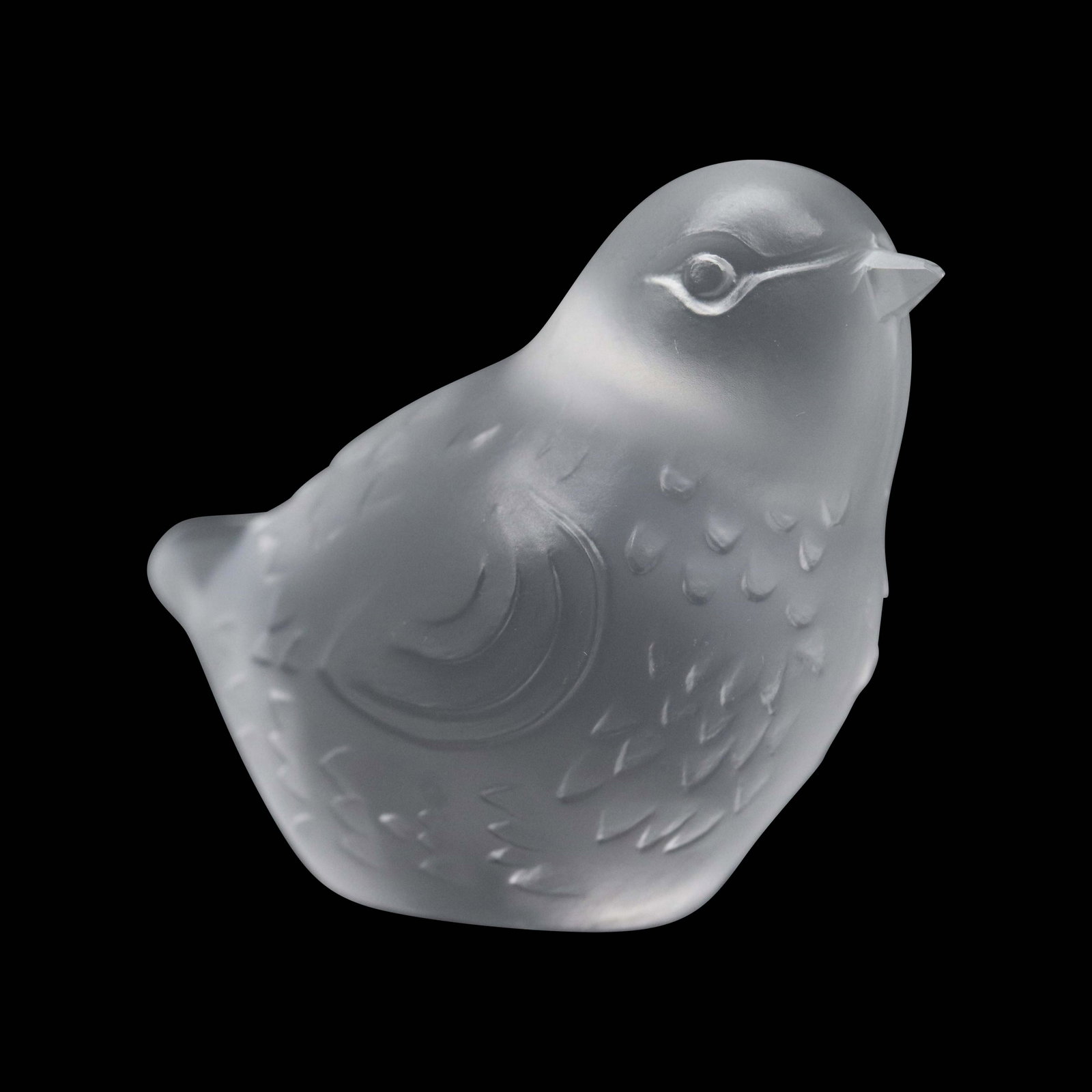 Signed BACCARAT France Satin Glass Bird Figure Statue: Signed BACCARAT France Satin Glass Bird Figure Statue. size: 2.25h 2.75w