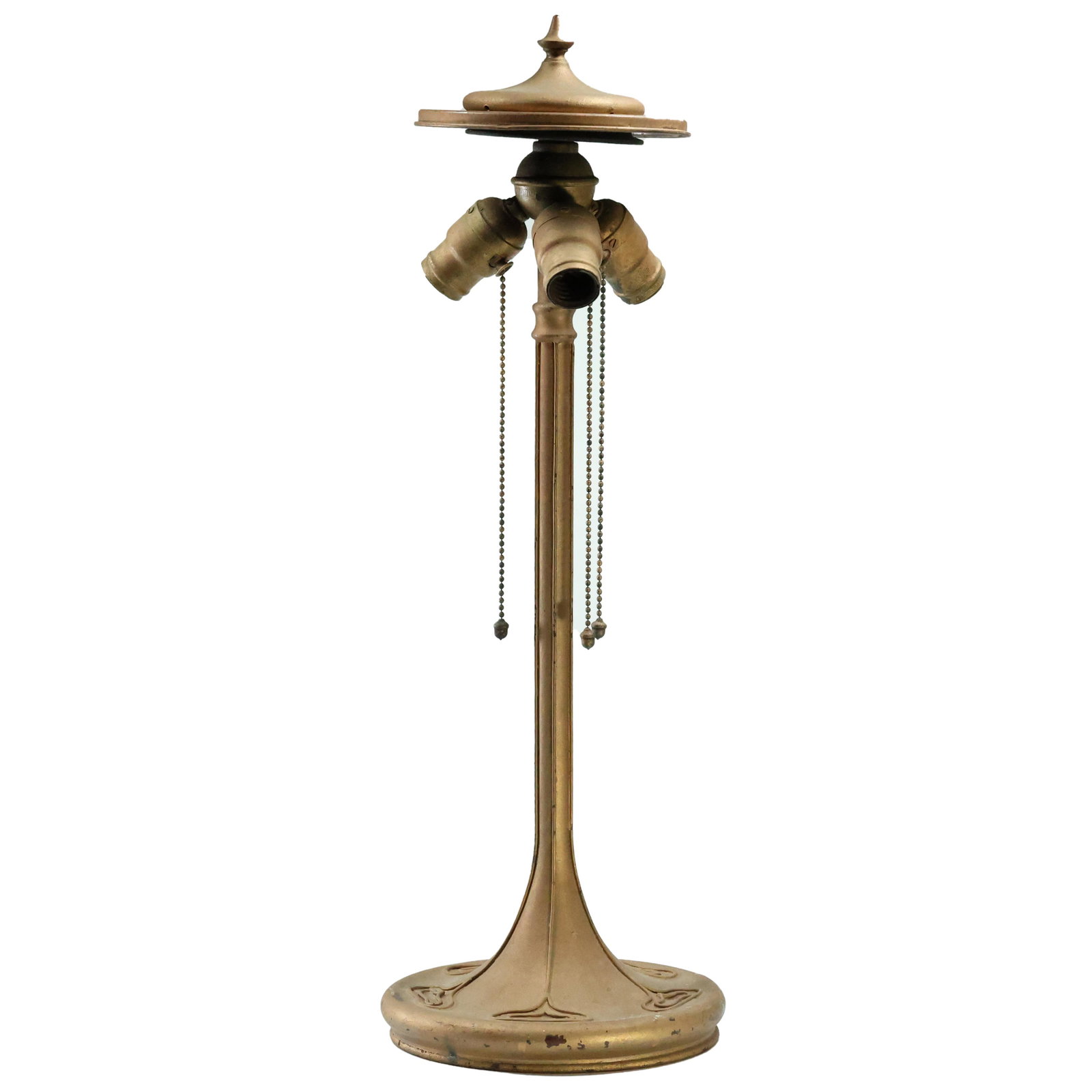 Antique Art Nouveau Metal Lamp Base, Acorn Pulls (1 of 16)