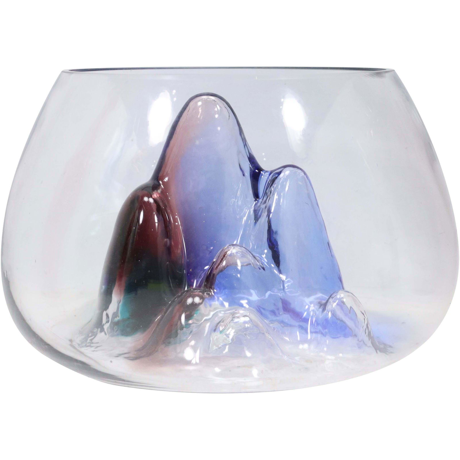 Unique Art Glass Mountains Formation Inside Glass Bowl (1 of 12)