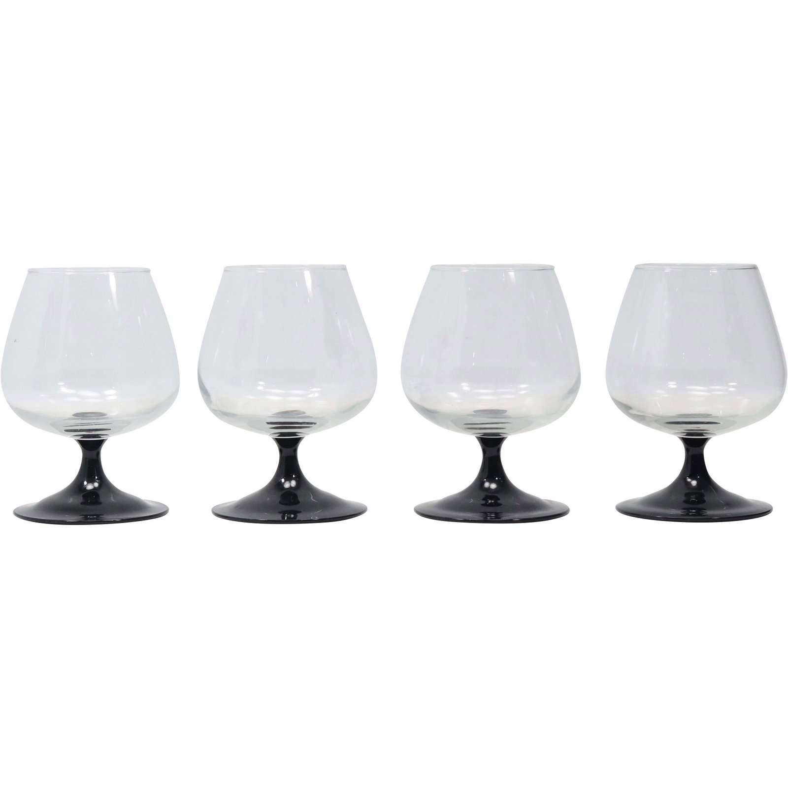 [4] France Crystal Cocktail Glasses Black Bases: [4] France Crystal Cocktail Glasses Black Bases. size: x3 glass 7h 2.5w pour 9.5h 4.75w
