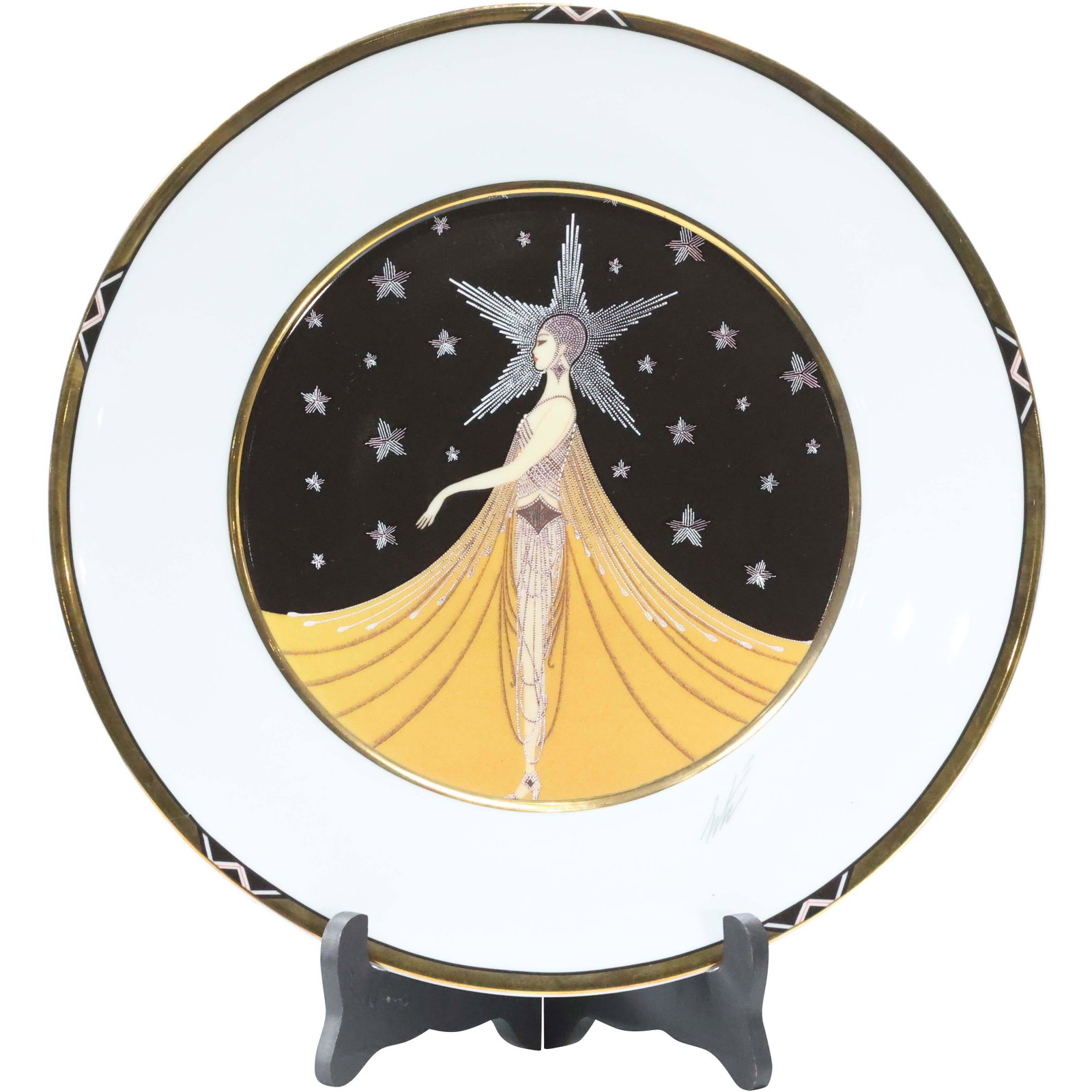 ERTE "New York - New York" Fine Porcelain Figure Plate: ERTE "New York - New York" Fine Porcelain Figure Plate. Marked and dated 1990. size: .75 x 12.5