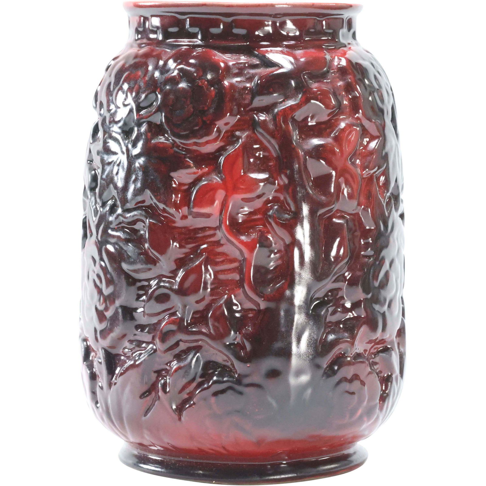 Crown Devon, England, Red Glazed Porcelain Vase (1 of 7)