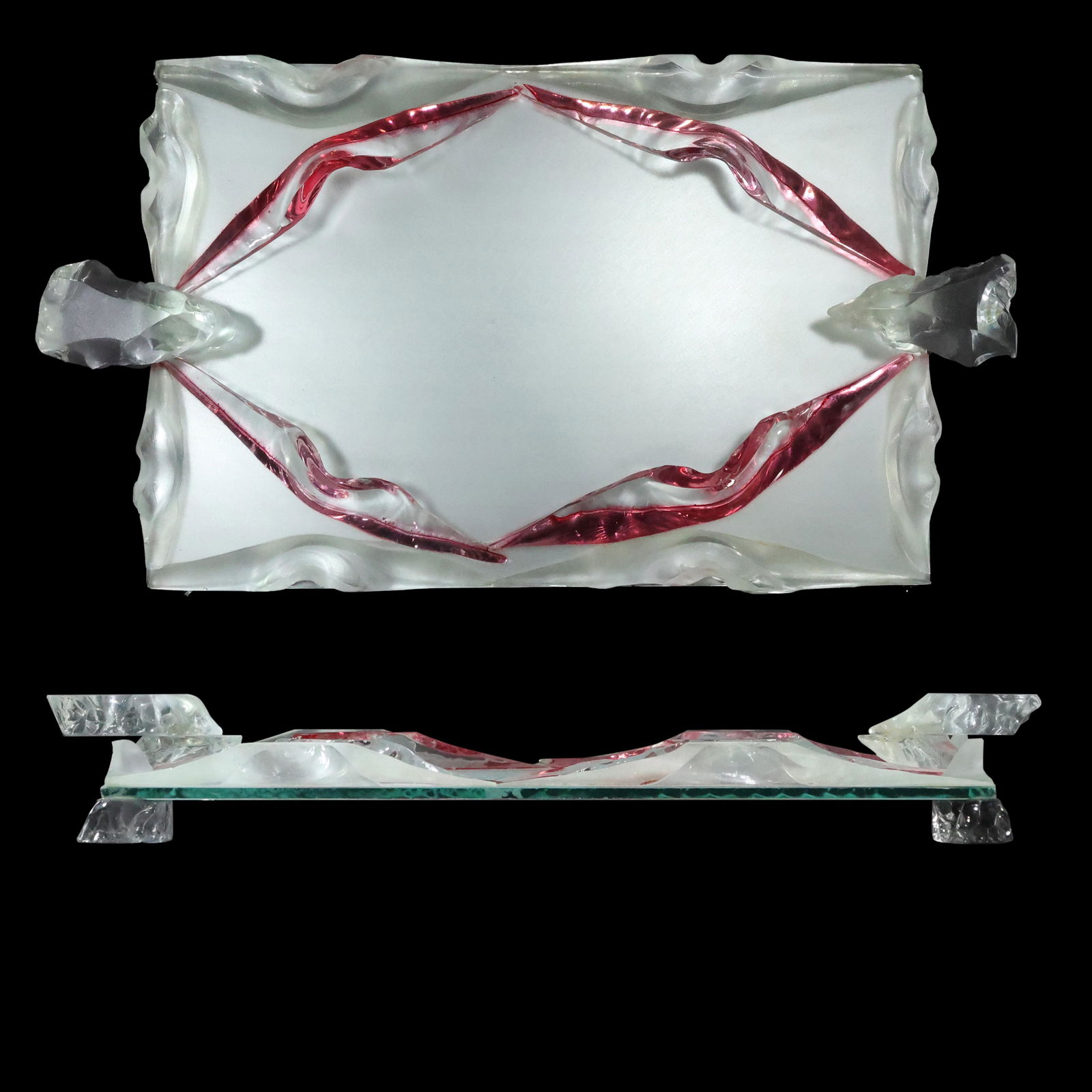 Mid-Century Modern Stylish Mirrored Glass Dresser Tray (1 of 9)