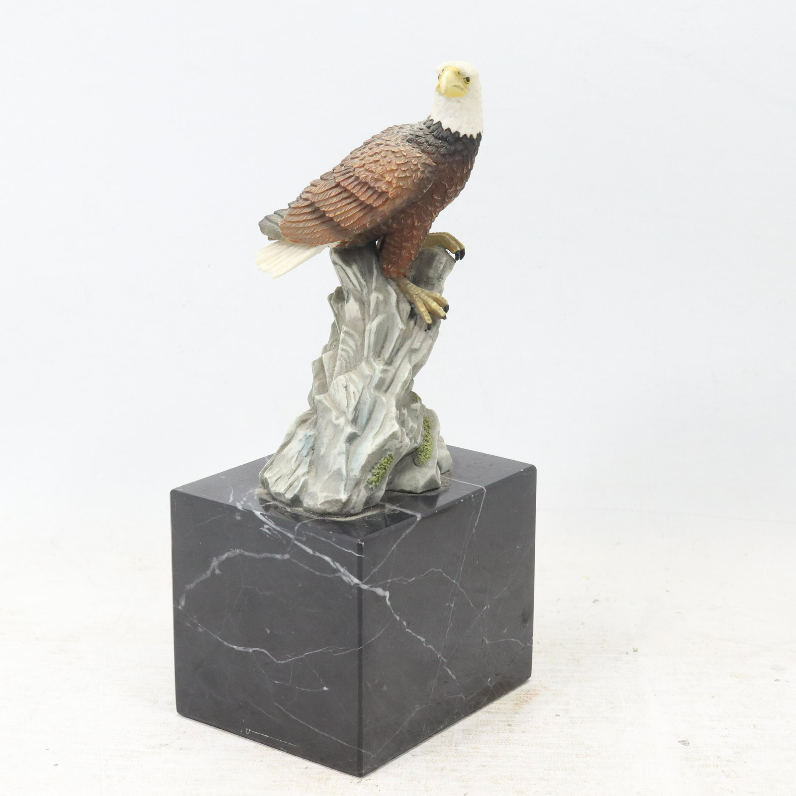 Porcelain American Eagle Statue on Black Marble Block (1 of 10)