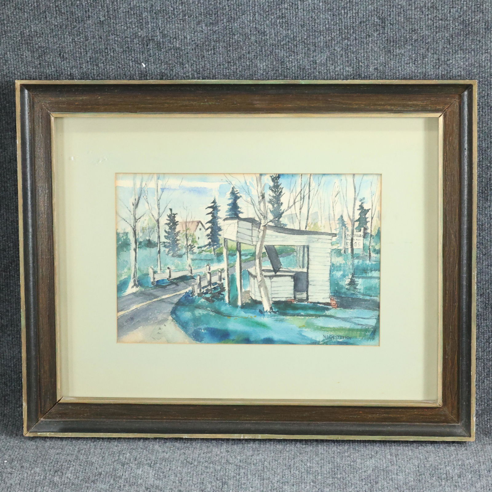 N E Oestreich, Watercolor Farm Stand Along Country Road (1 of 9)