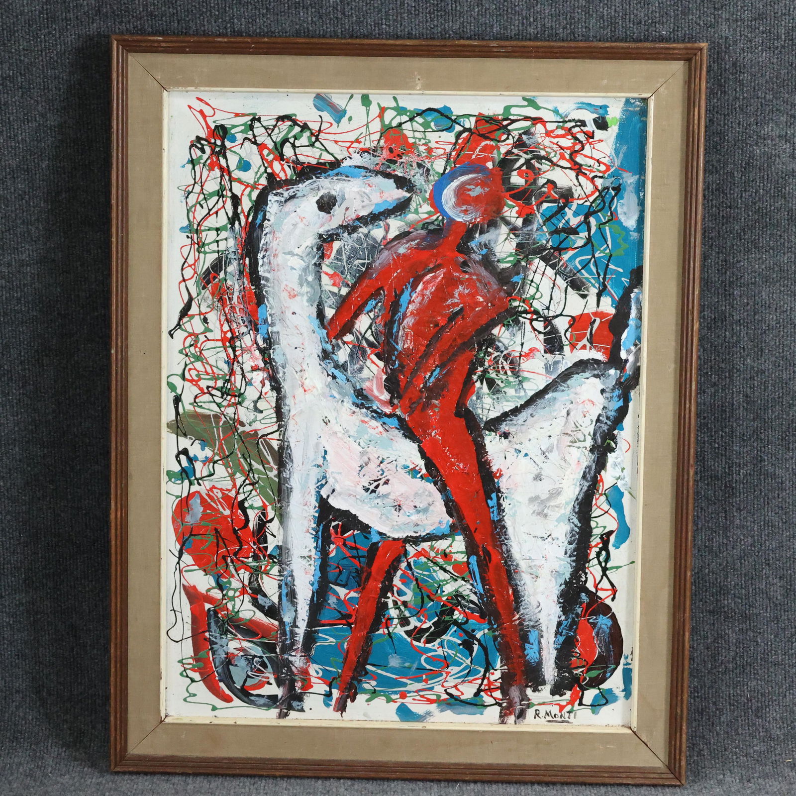 Rocco Monticolo, R Monti Oil/c Abstract Figure on Horse (1 of 10)