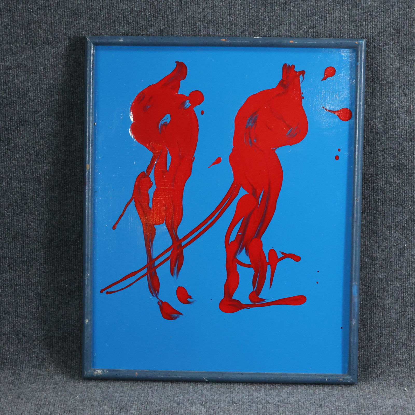 Thomas Pulgini, American, Oil/b Abstract Red on Blue (1 of 8)