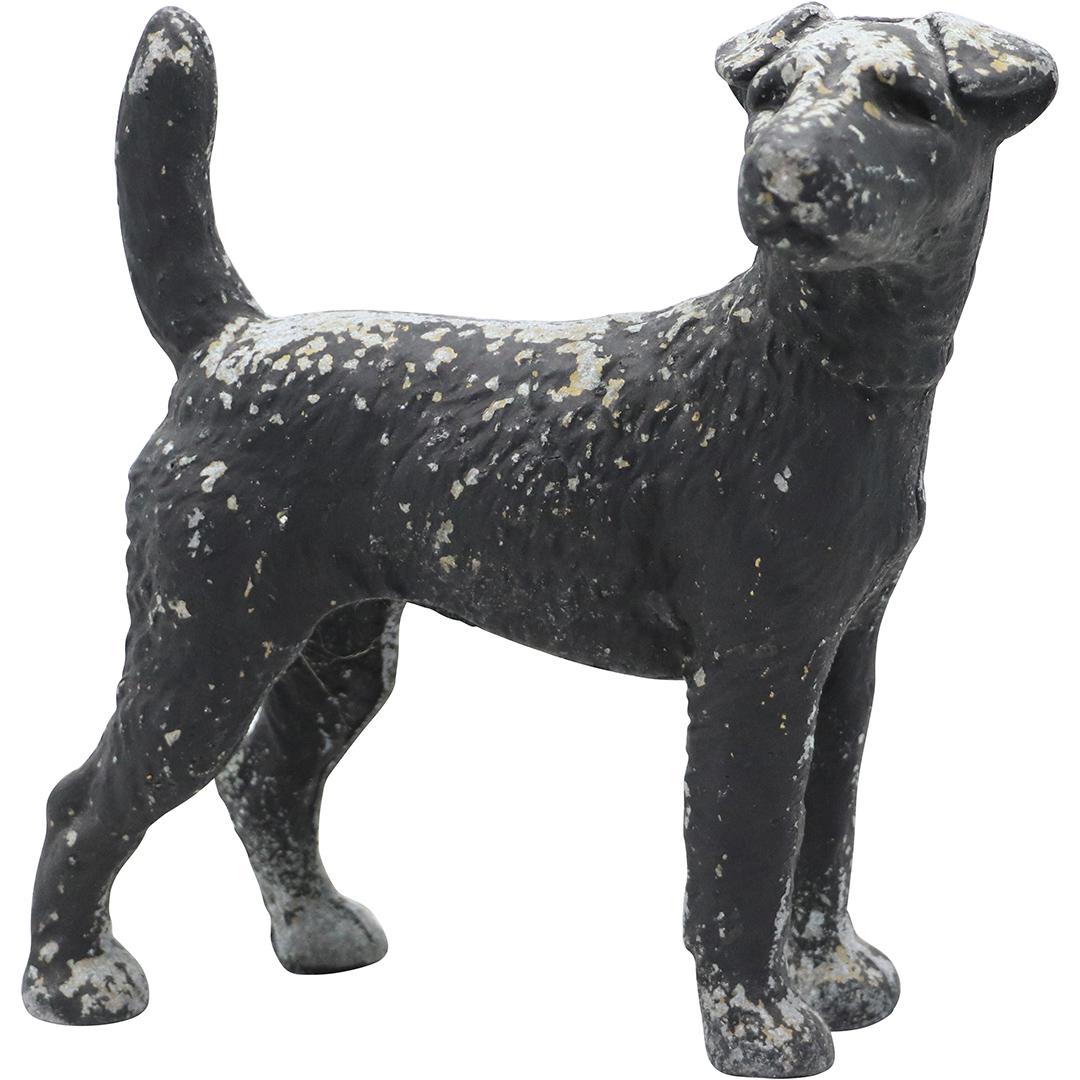 Vintage Cast Metal Dog Figure Statue: Vintage Cast Metal Dog Figure Statue. size: 8.5h 7.75w