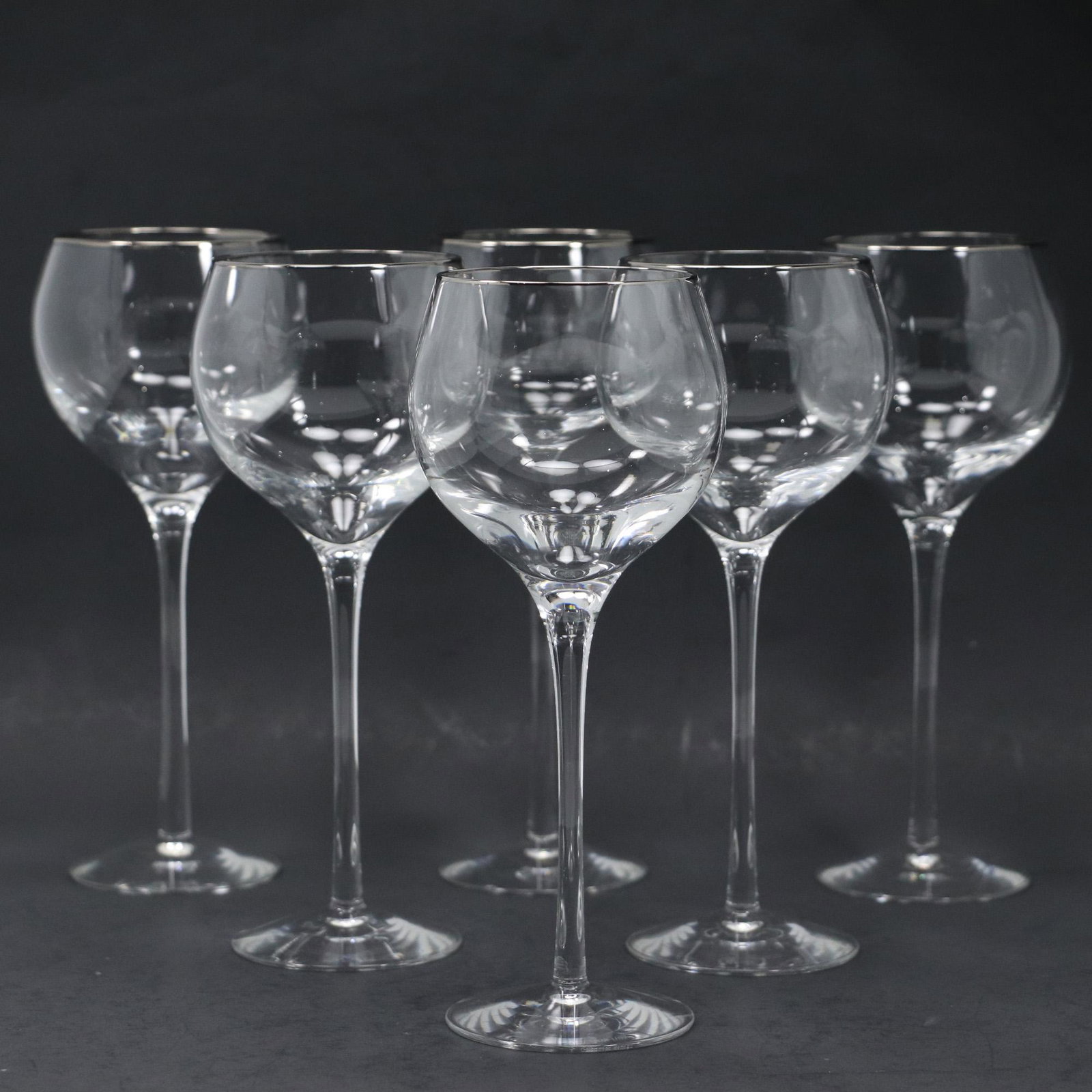 [6] SIX Signed LENOX USA Crystal Wine Glass Stemware: [6] SIX Signed LENOX USA Crystal Wine Glass Stemware. size: 8h 3w