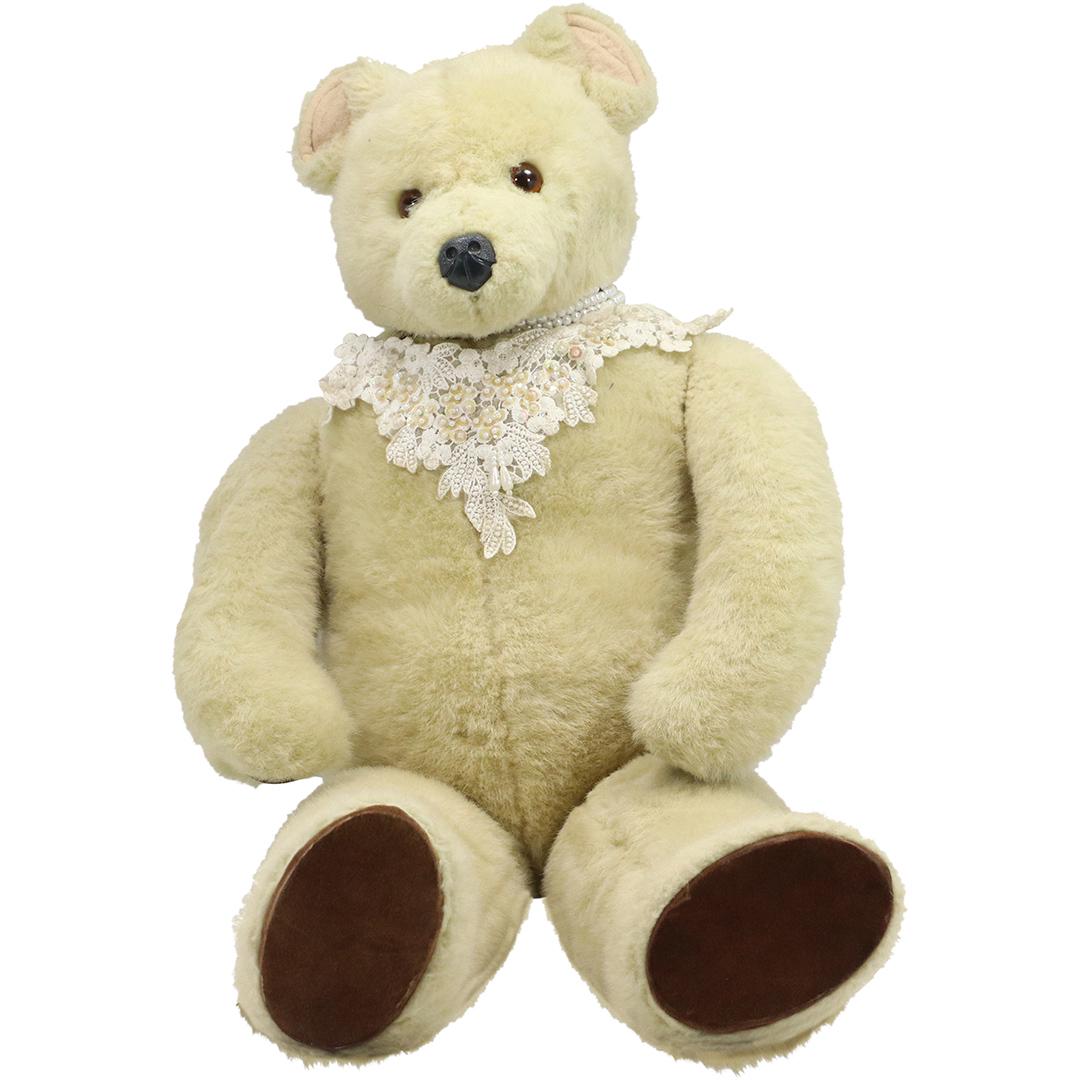Plush Teddy Bear Wearing Pearl Necklace (1 of 13)