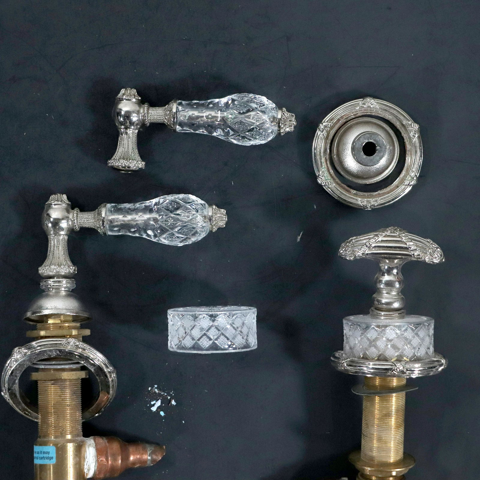 Crystal and Silver Plated Handles Faucet Hardware (1 of 18)