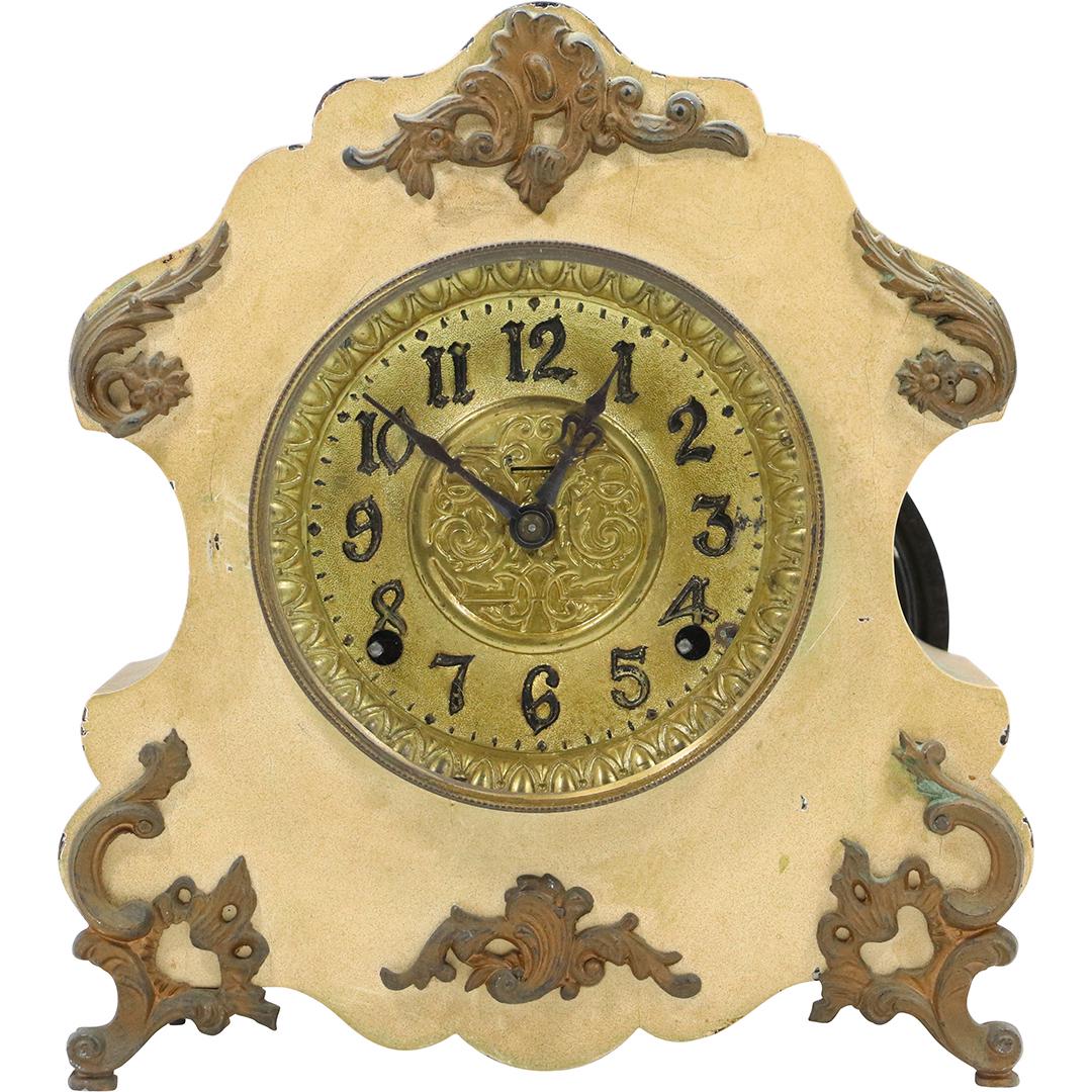 Victorian French Style Mantle Clock Trimmed in Brass Accents - Antique (1 of 12)