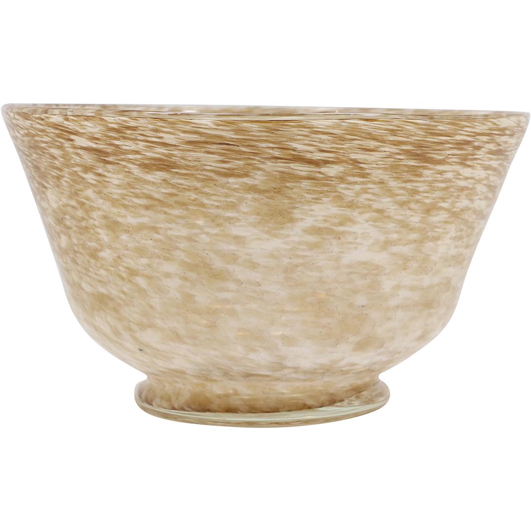 Mid-Century Modern Large Deep Glass Bowl Swirling Browns (1 of 16)