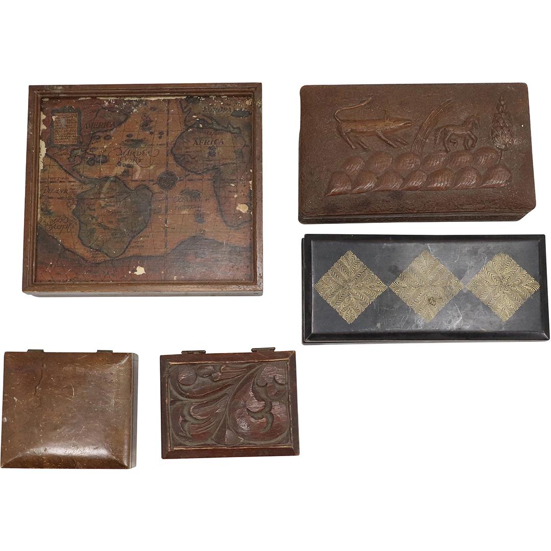 5 Assorted Vintage Wooden Boxes - Variety (1 of 19)