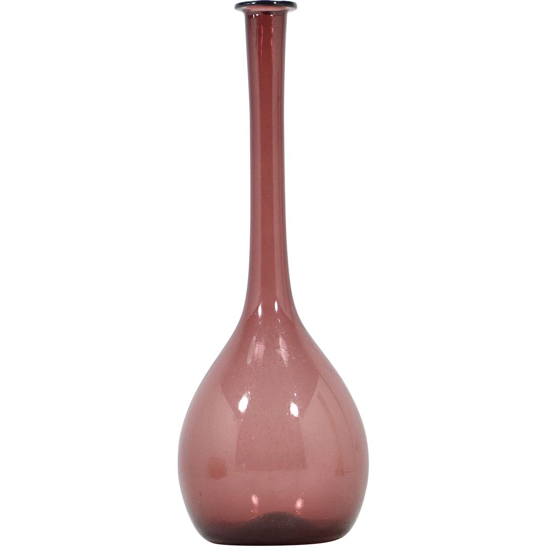 BALBOA Italian Hand Blown Glass Purple Amethyst Bottle Neck Vase 18.5 inches (1 of 10)