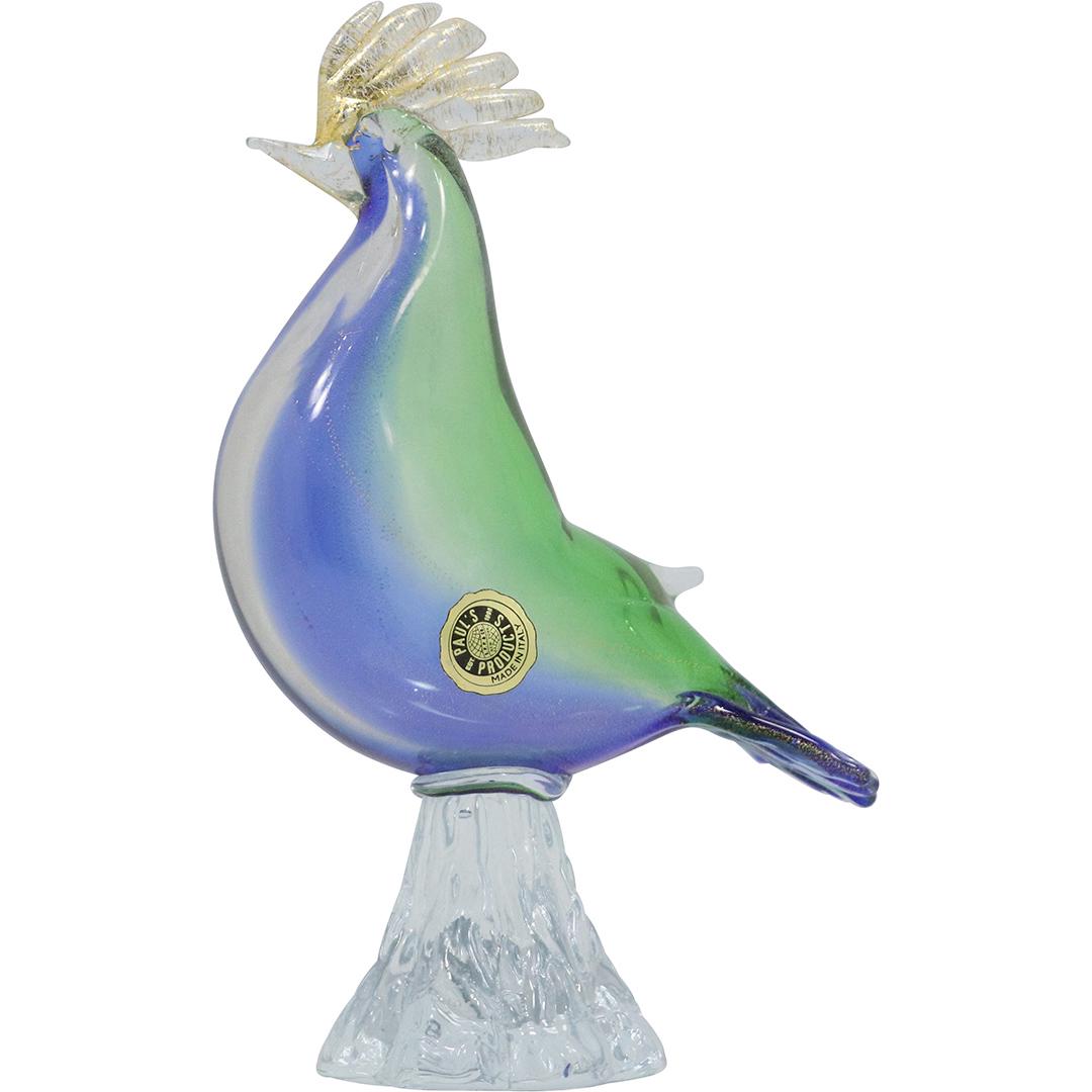 Murano Italian Art Glass ROOSTER Figure Sculpture Multi Color, Gold Dust (1 of 9)