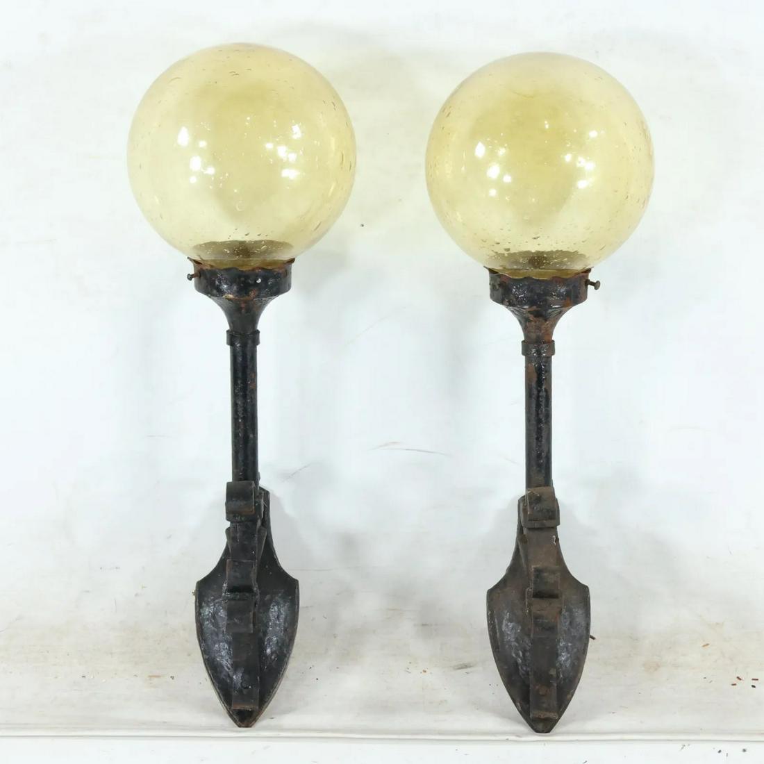 2 Cast Iron Arts and Crafts Outdoor Wall Sconces (1 of 8)